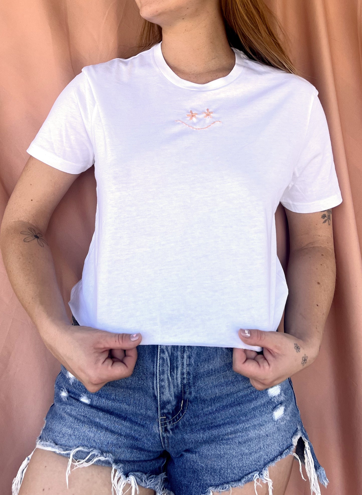 Organic Wildflower Smiley Cropped Tee