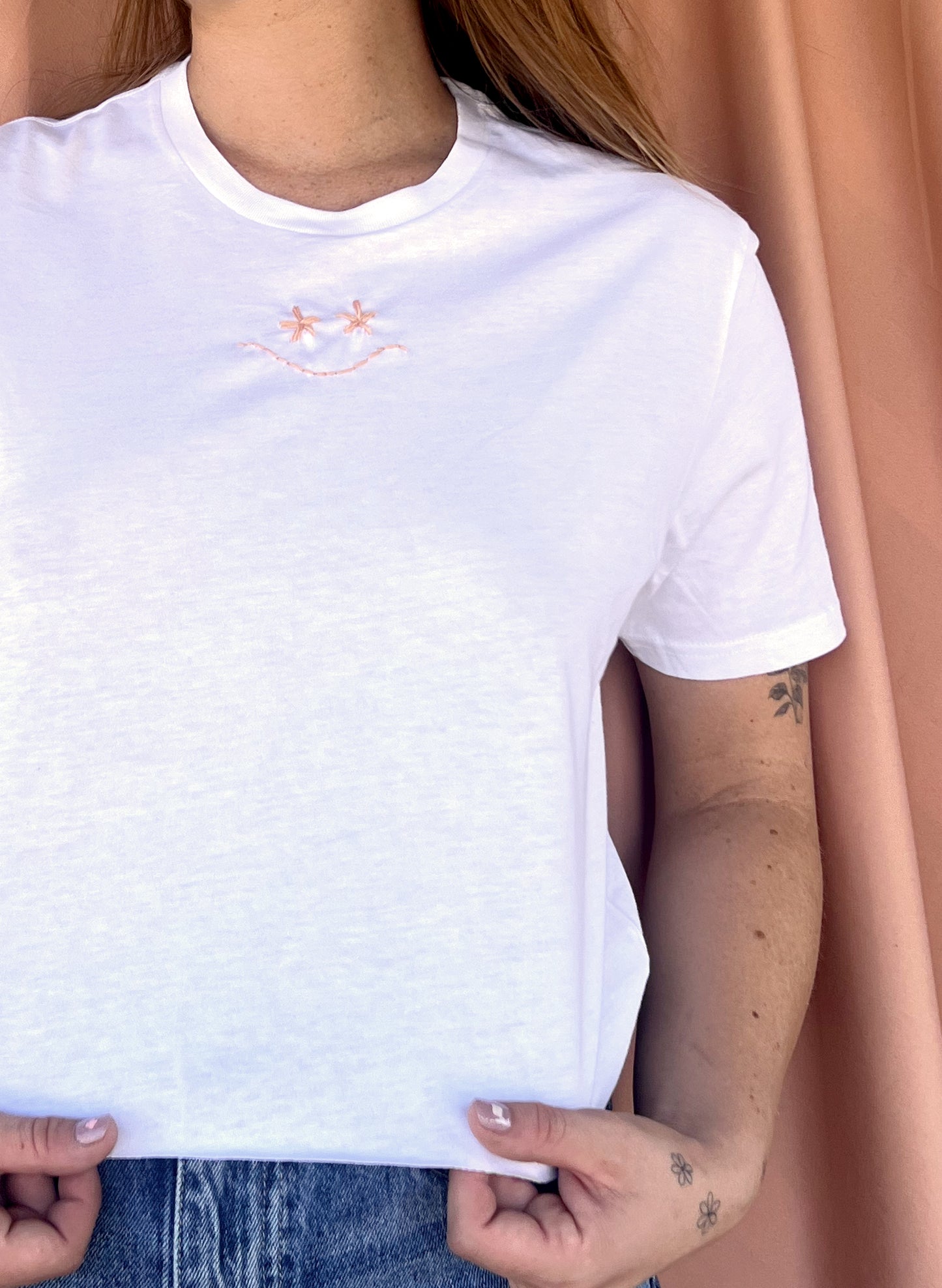 Organic Wildflower Smiley Cropped Tee