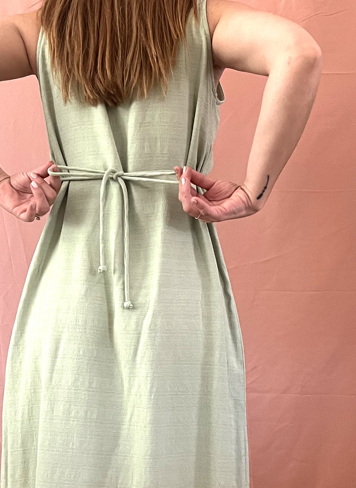 90s Tie-back Maxi Dress