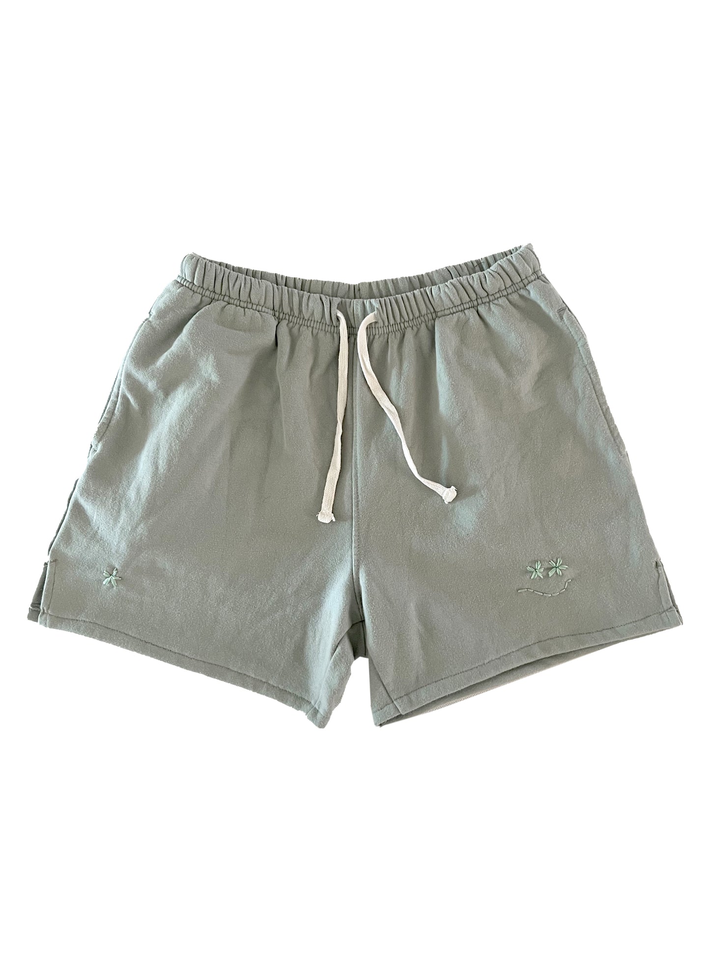 Reconstructed Smiley Sweatshorts - Mint