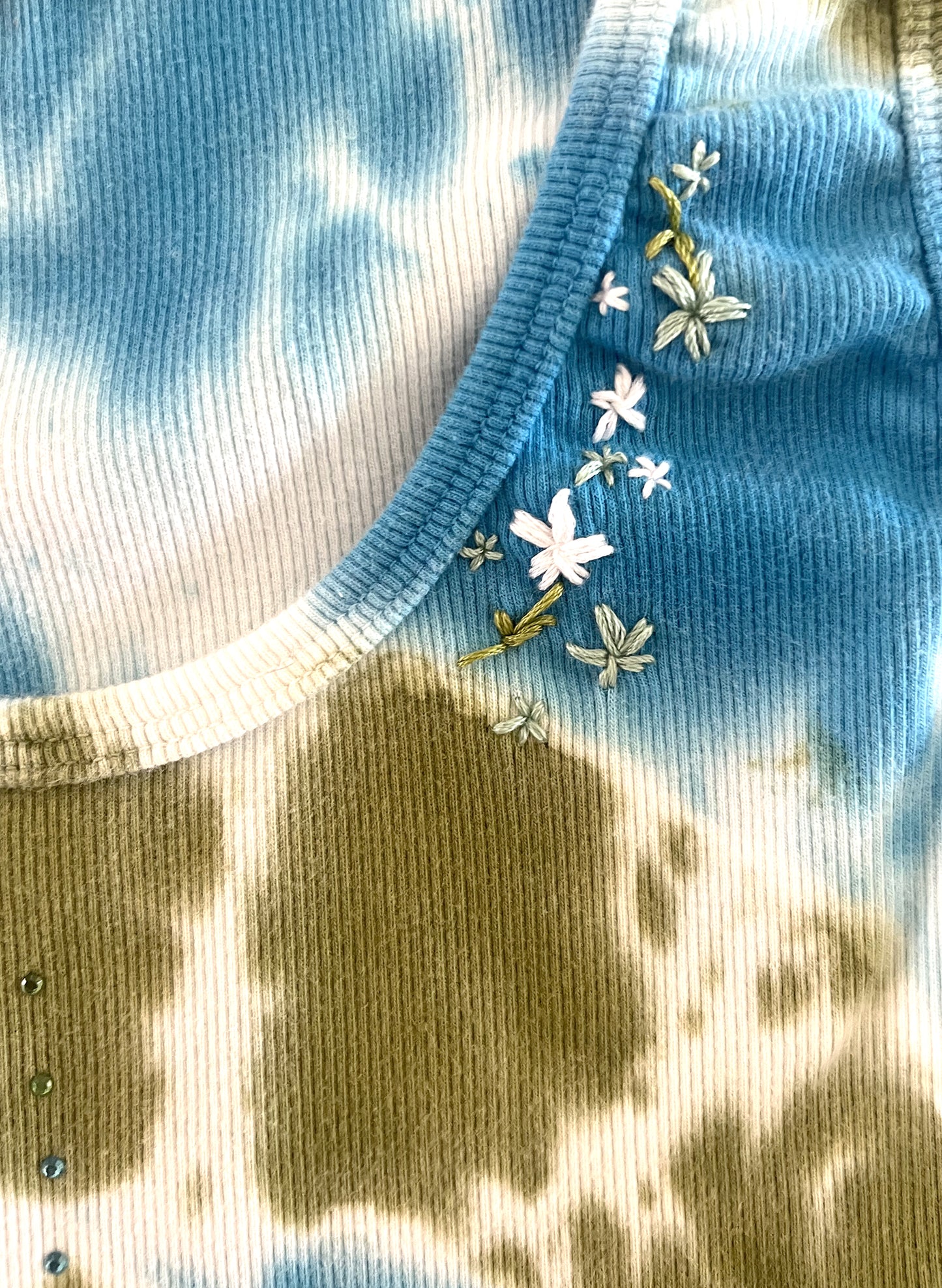 Peace Rhinestone Tie-dye Cropped Tank