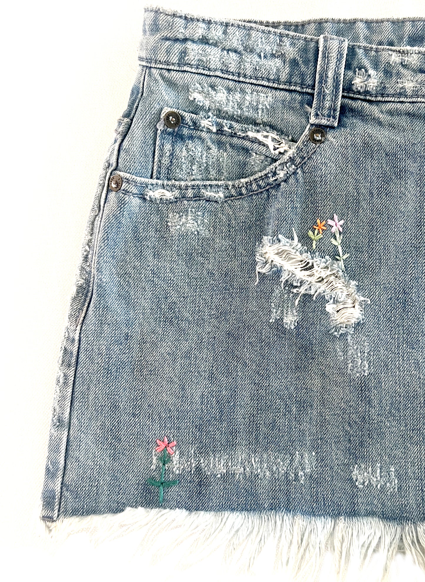 Free People Denim Miniskirt