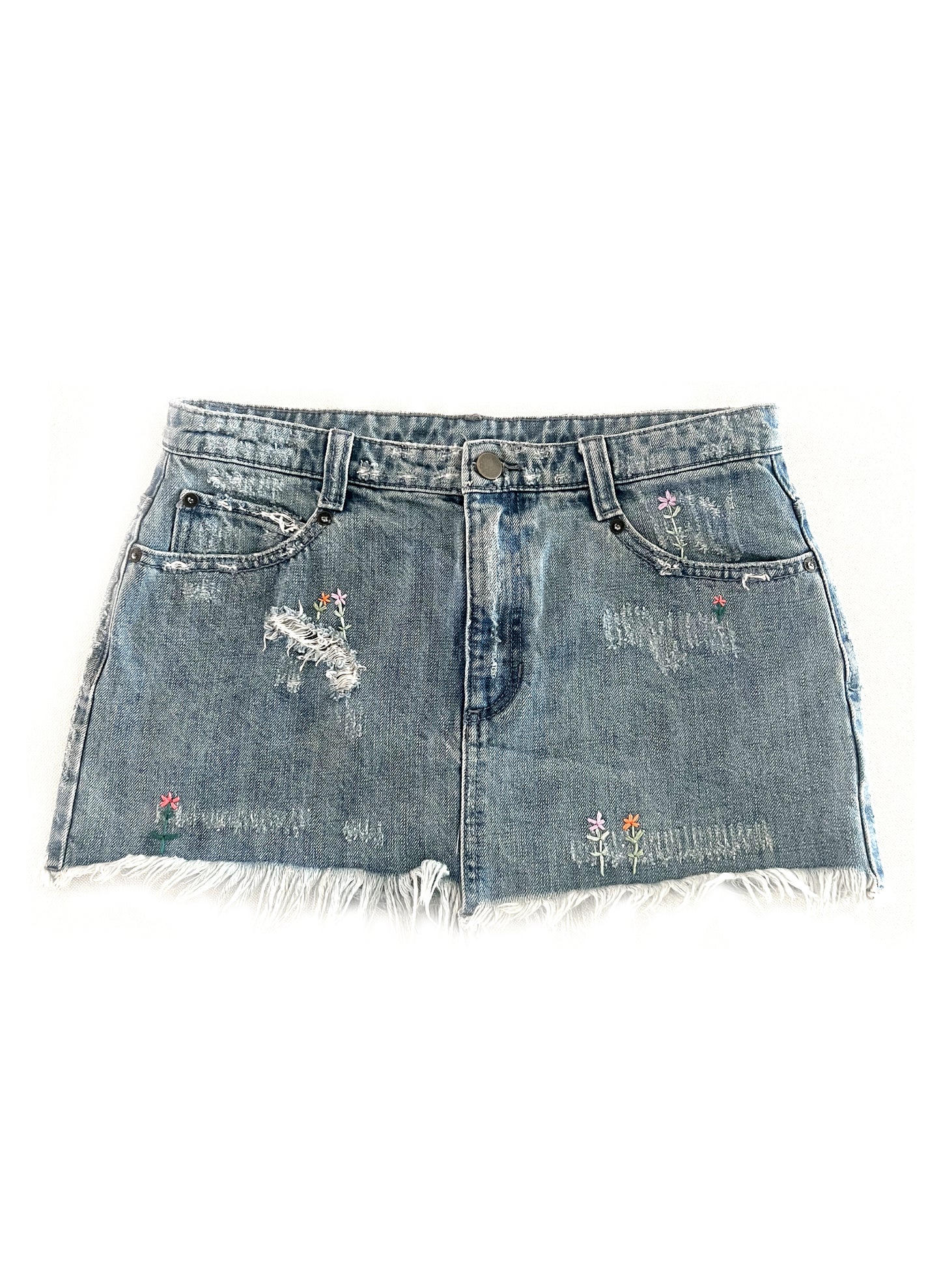 Free People Denim Miniskirt