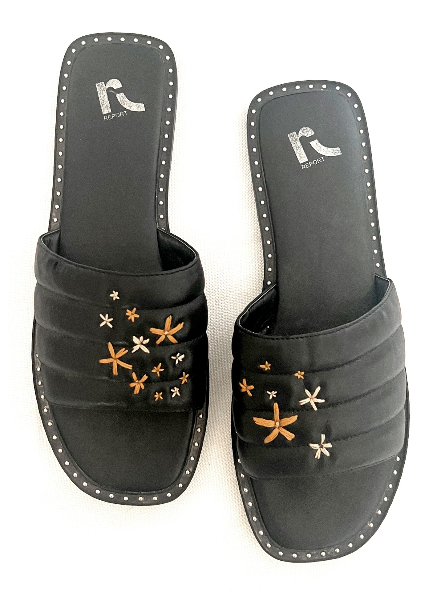 Faux Leather Slides