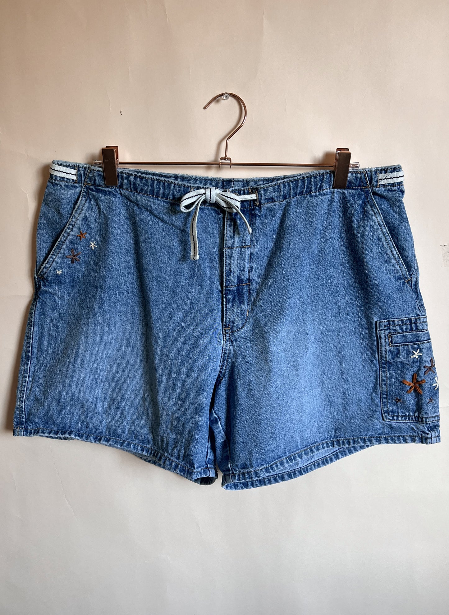 Drawstring Denim Shorts