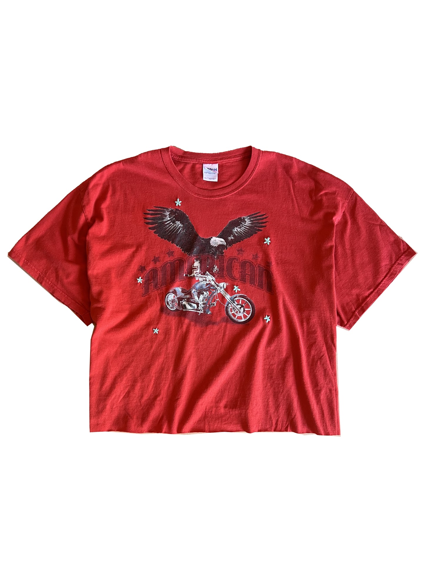 Vintage America Cropped Tee - Red