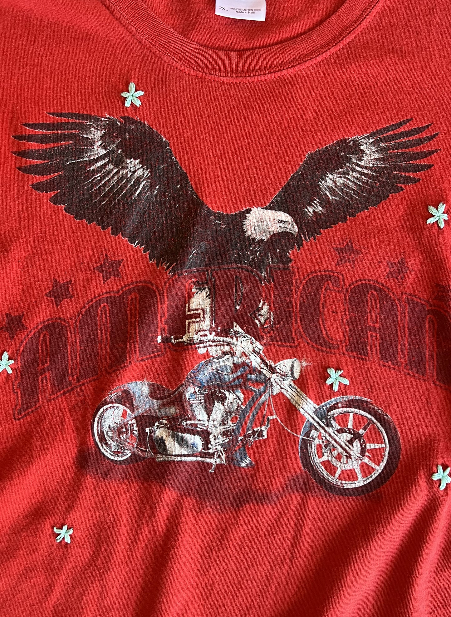 Vintage America Cropped Tee - Red