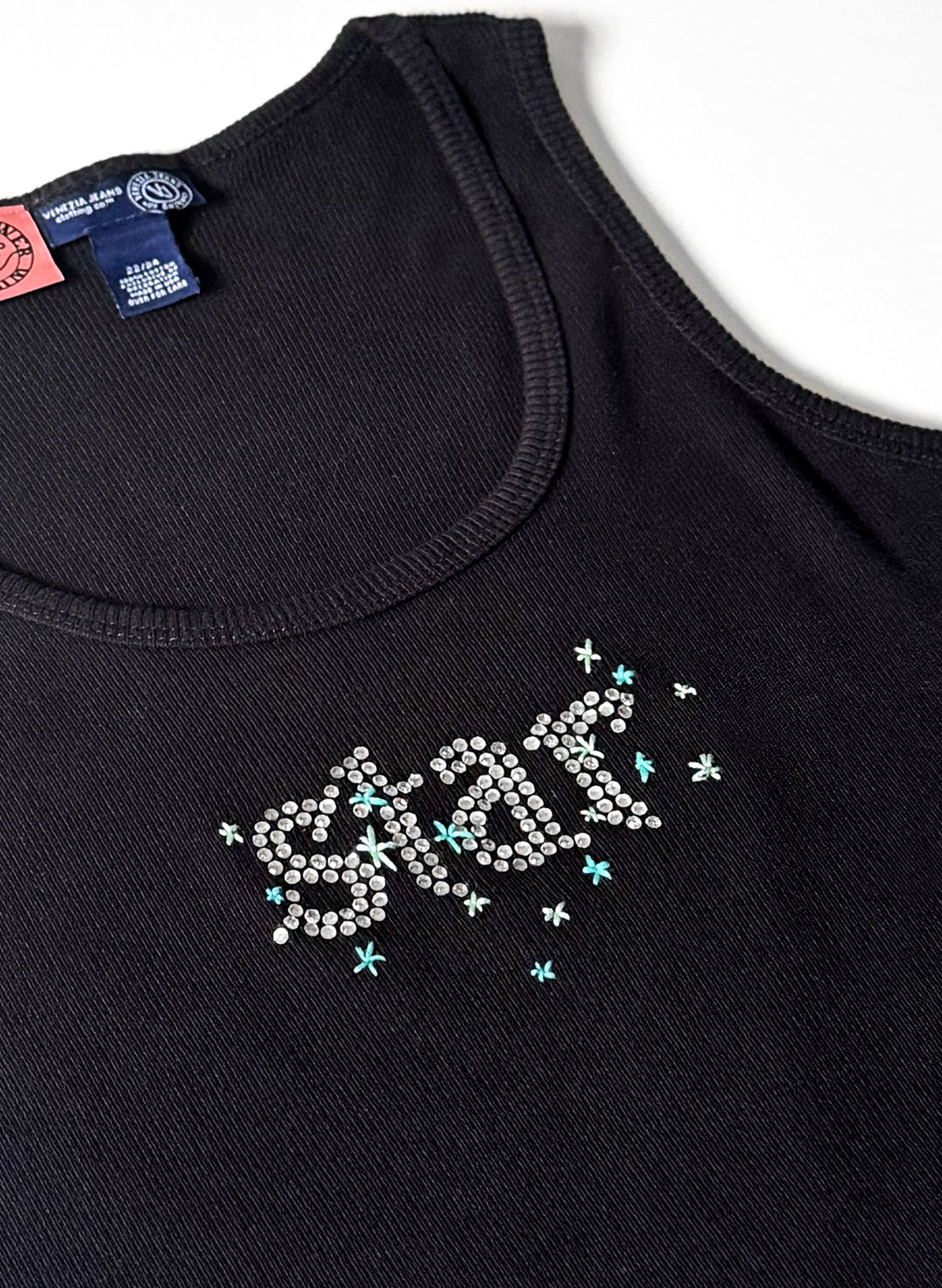 Rhinestone "Star" Cropped Tank (L/XL)