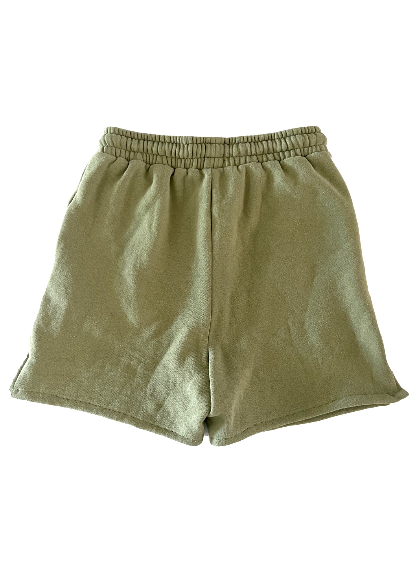 Reconstructed Smiley Sweatshorts - Lime Green