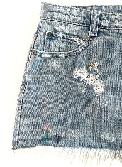 Free People Denim Miniskirt