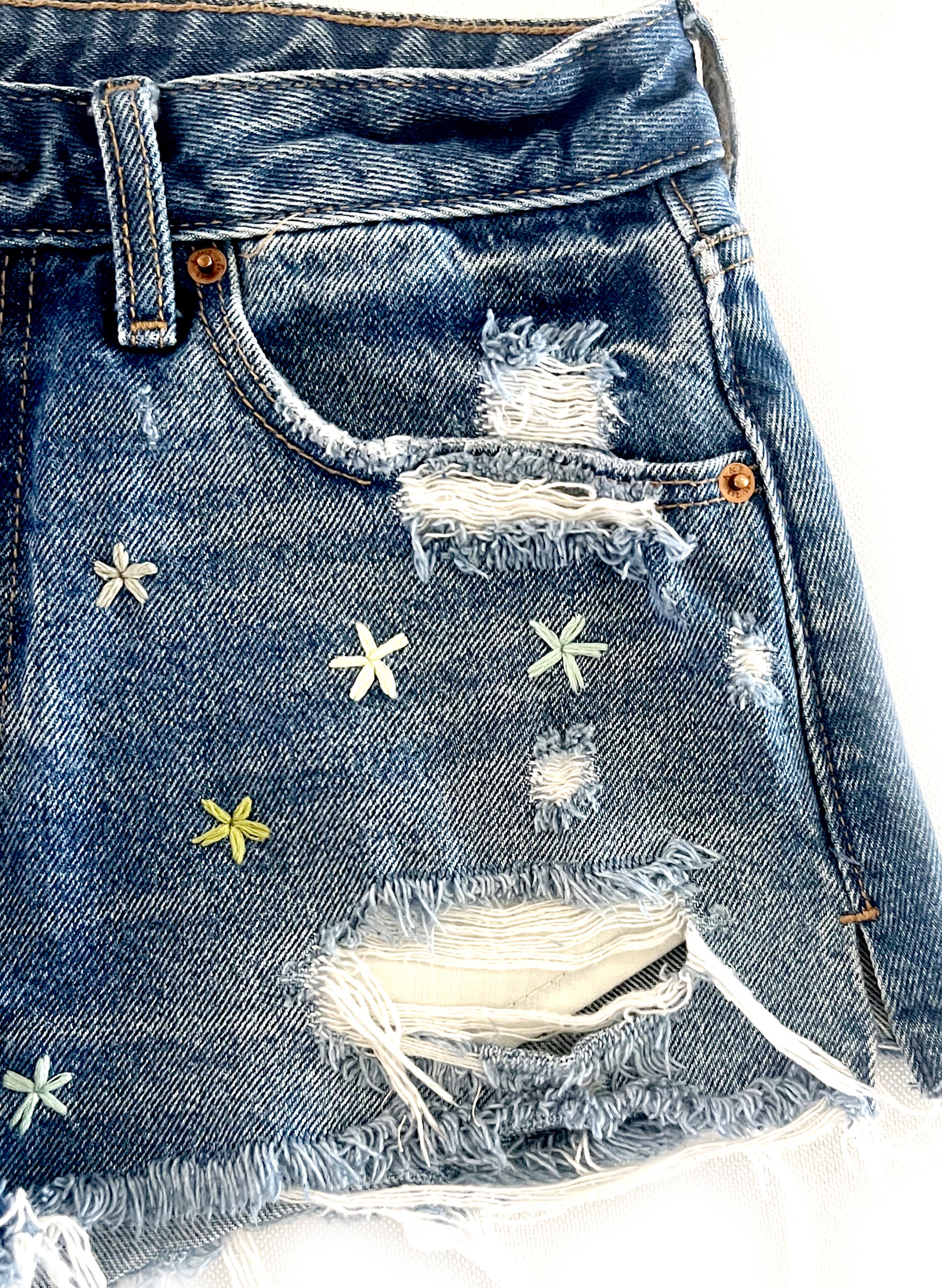 A & F Low-Rise Denim Shorts