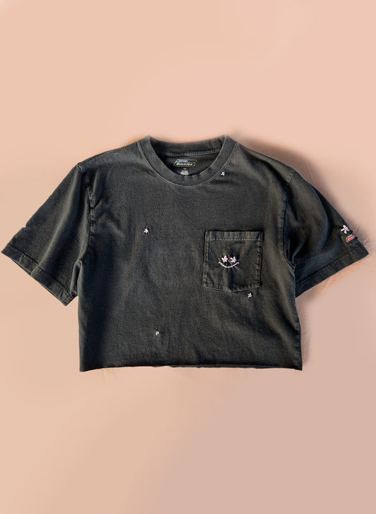 Smiley Crop Pocket T-Shirt - Dickie's (Black)