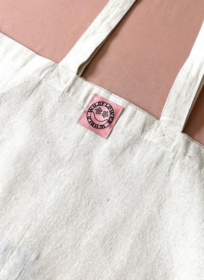 Smiley Recycled Cotton Tote (Aqua)