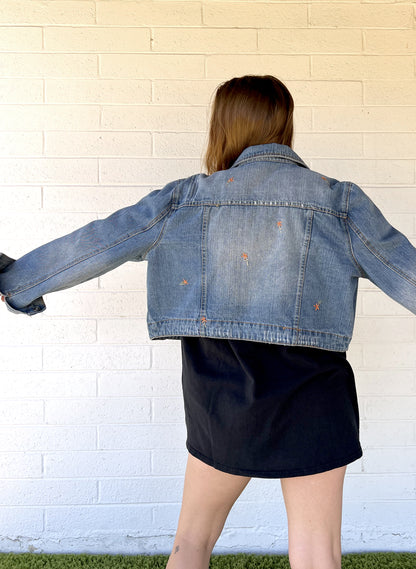 Wildflower Cropped Denim Jacket