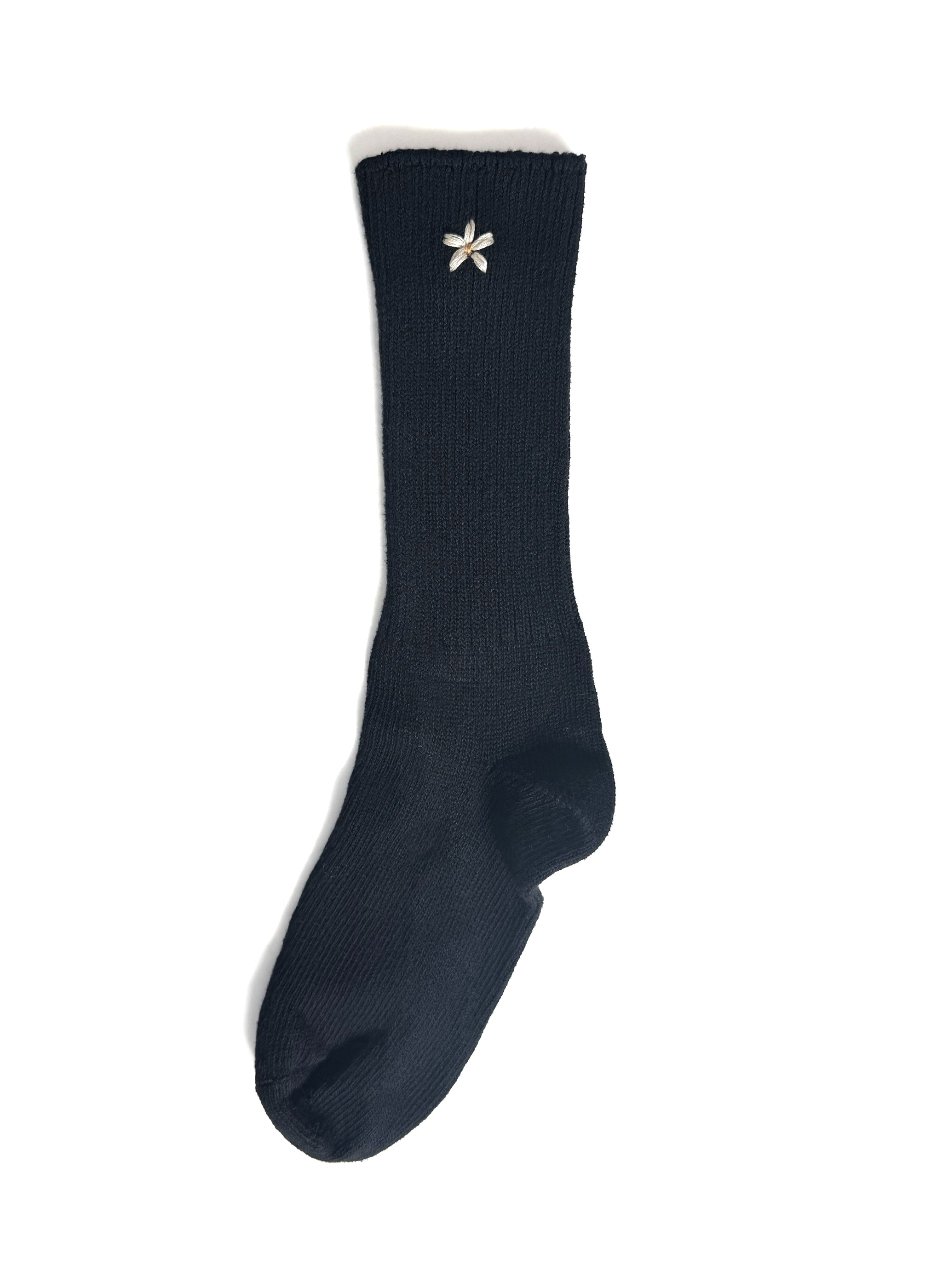 Daisy Organic Socks - Black/Ecru
