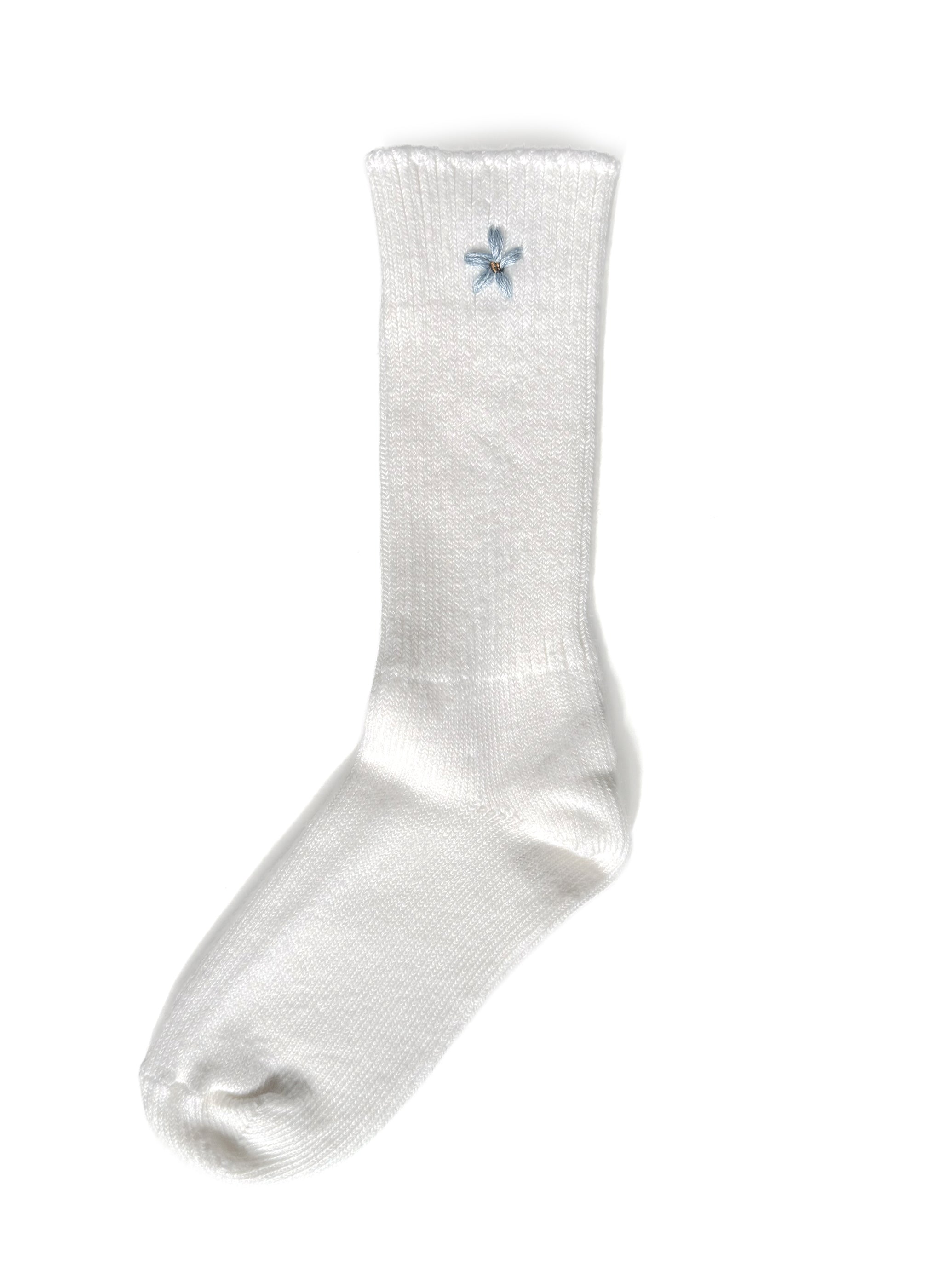 Daisy Organic Socks - White/Sky