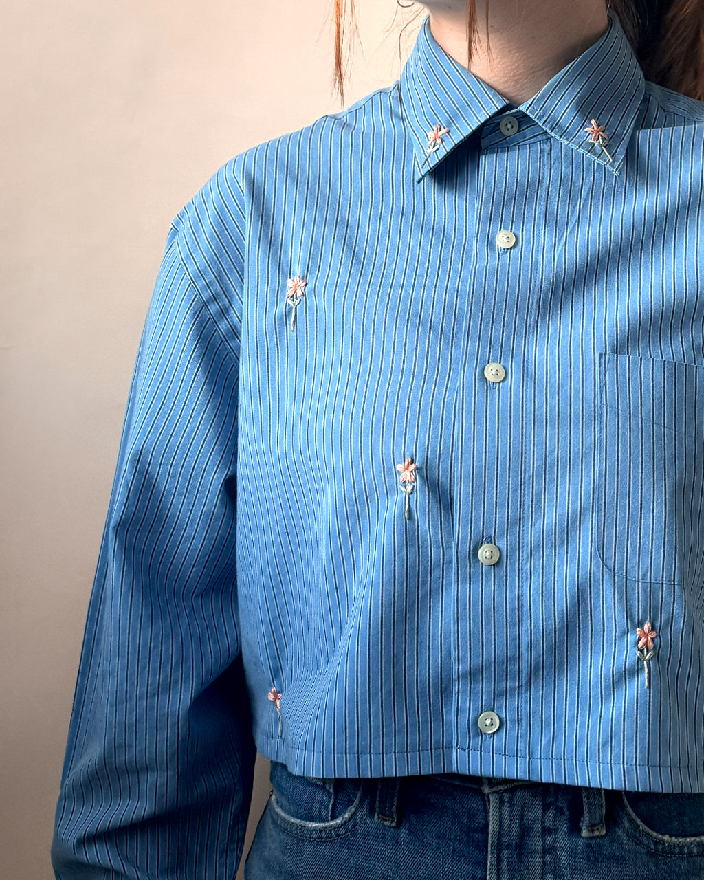 Reworked Crop Shirt - L