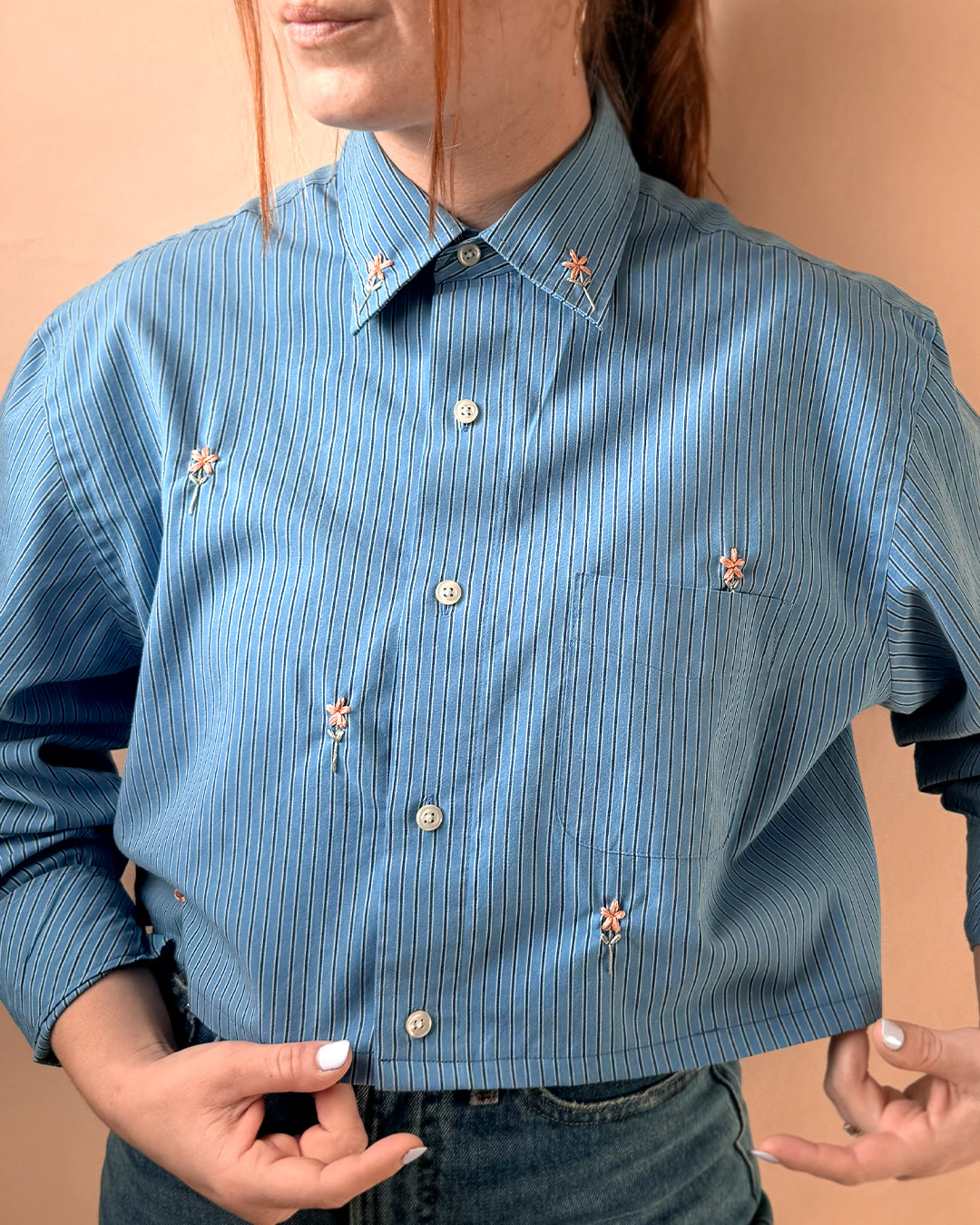 Reworked Crop Shirt - L