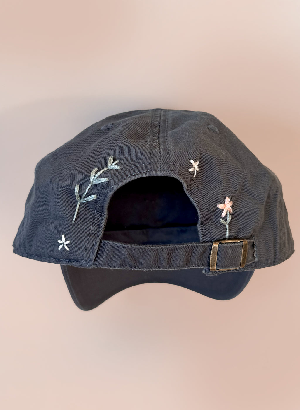 Wildflower Sprig Dad Hat - Charcoal
