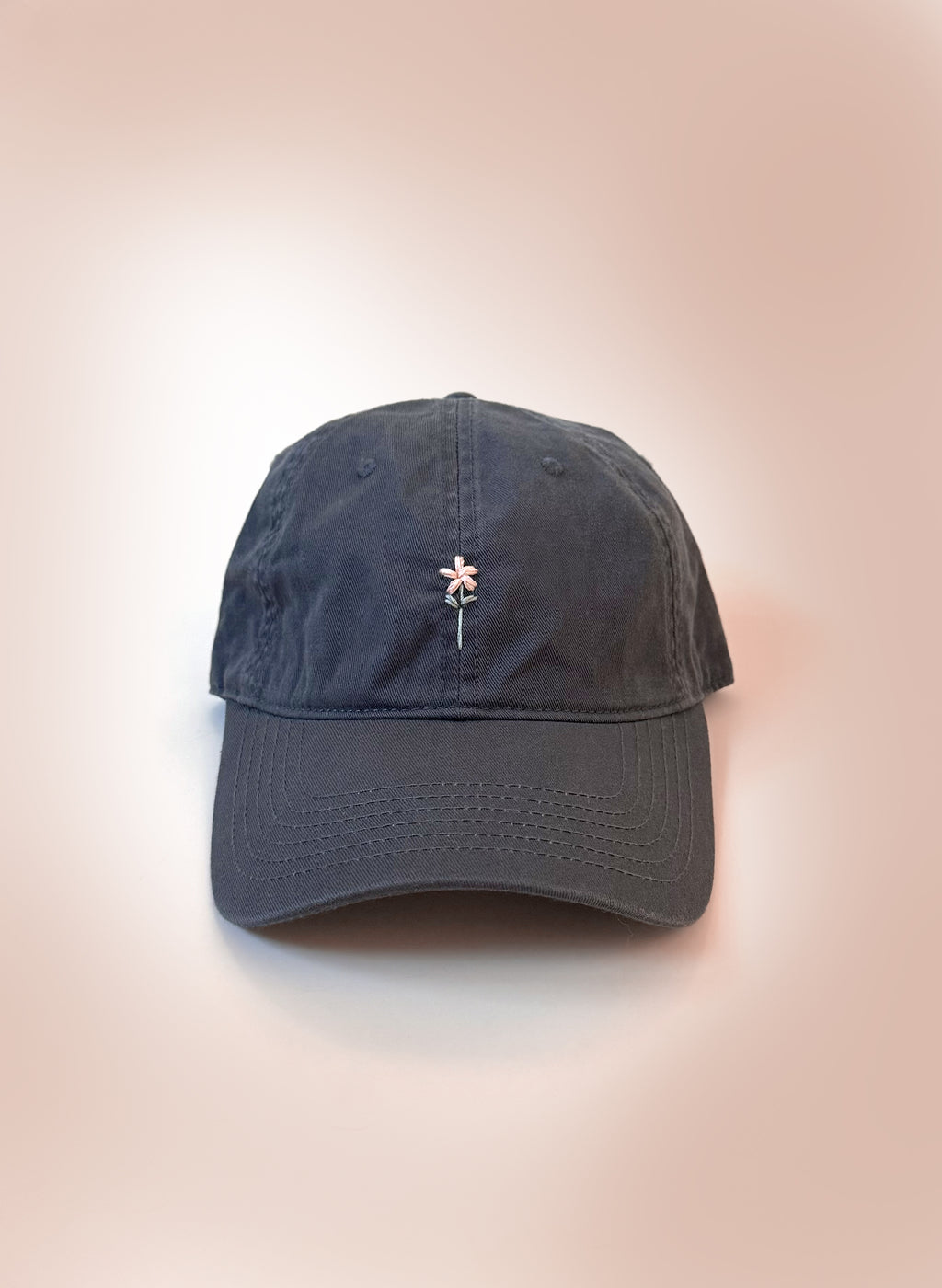 Wildflower Sprig Dad Hat - Charcoal