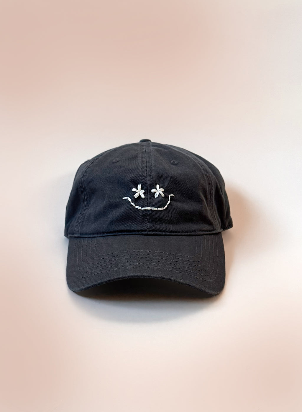 Wildflower Smiley Dad Hat - Charcoal