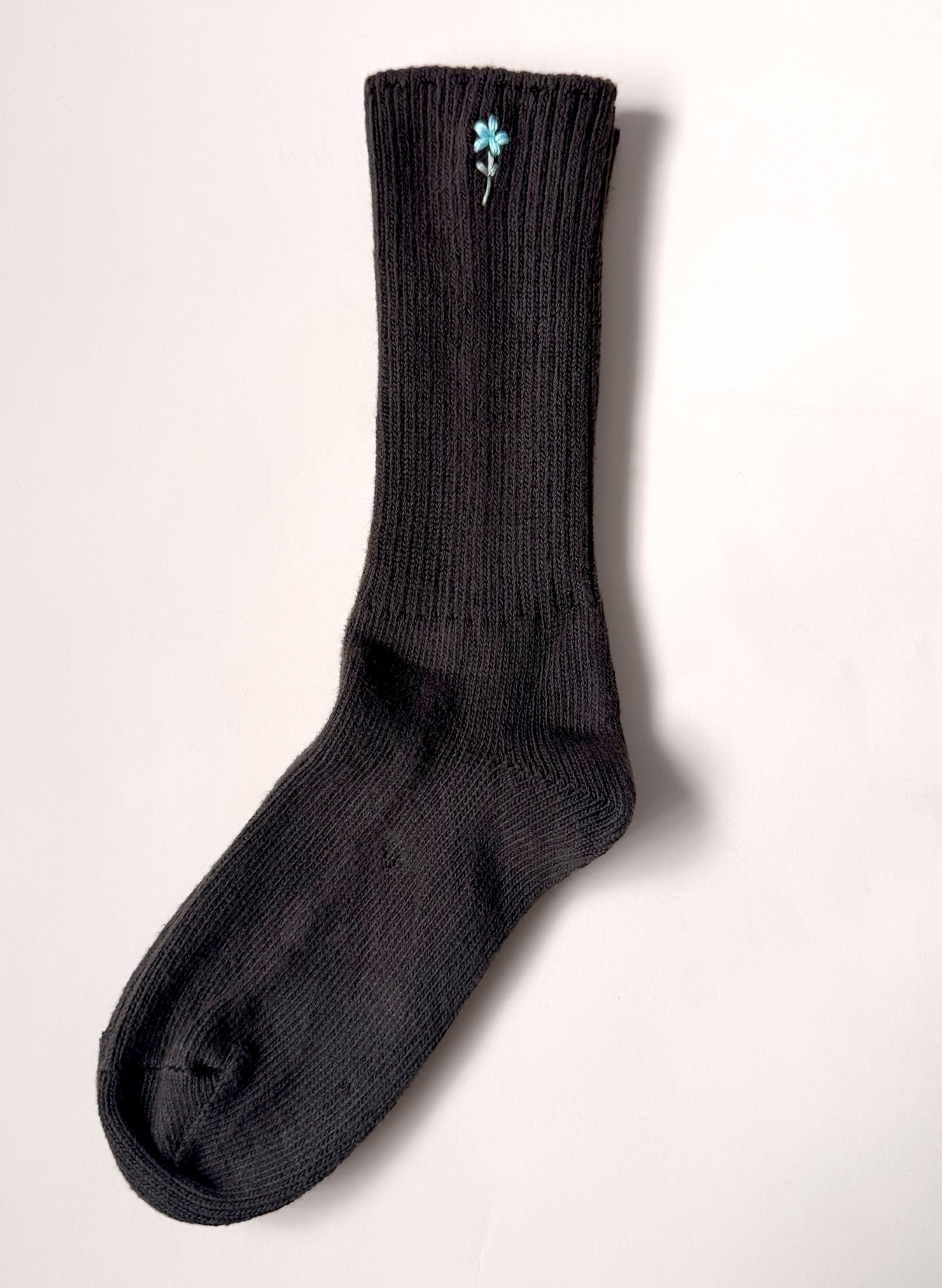 Wildflower Sprig Organic Socks - Chocolate