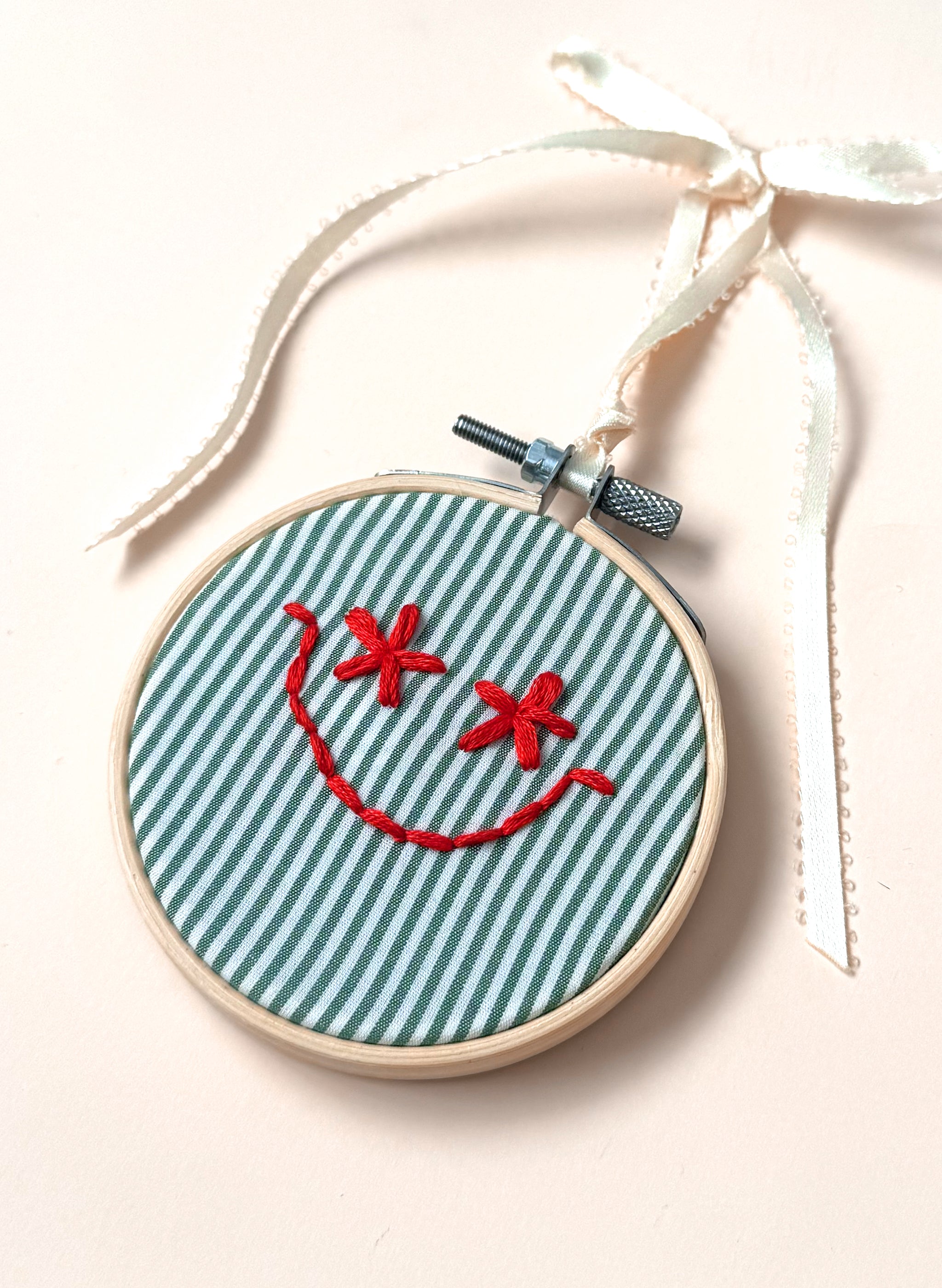 WF Smiley Upcycled Ornament