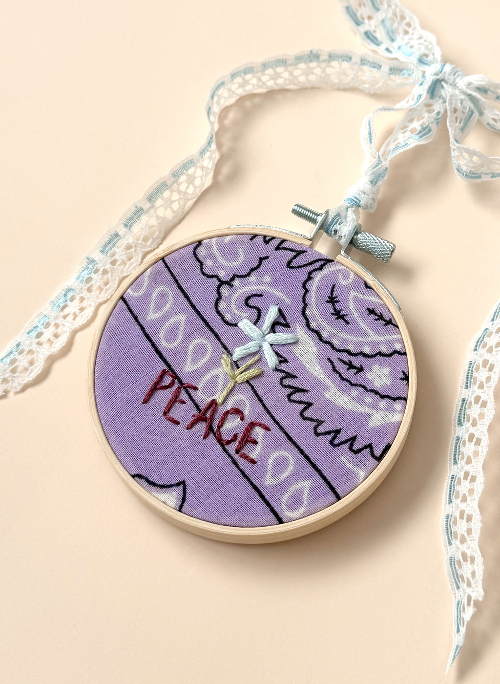 "Peace" Upcycled Ornament