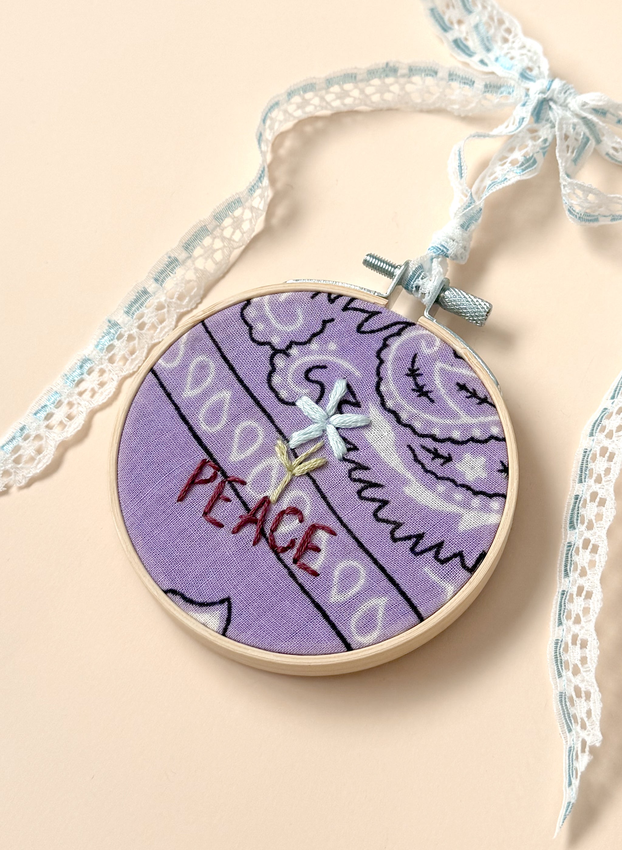 "Peace" Upcycled Ornament