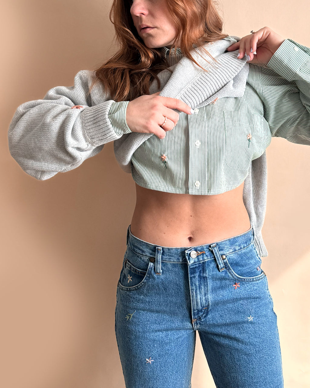 Reworked Crop Shirt - M