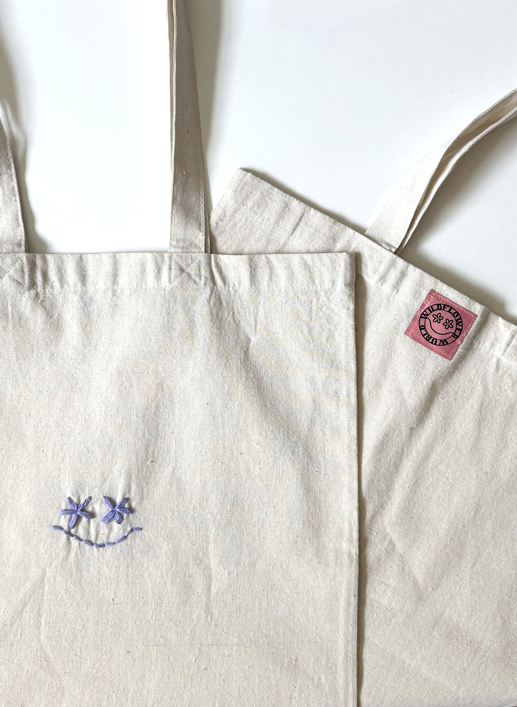 Smiley Recycled Cotton Tote (Purple)