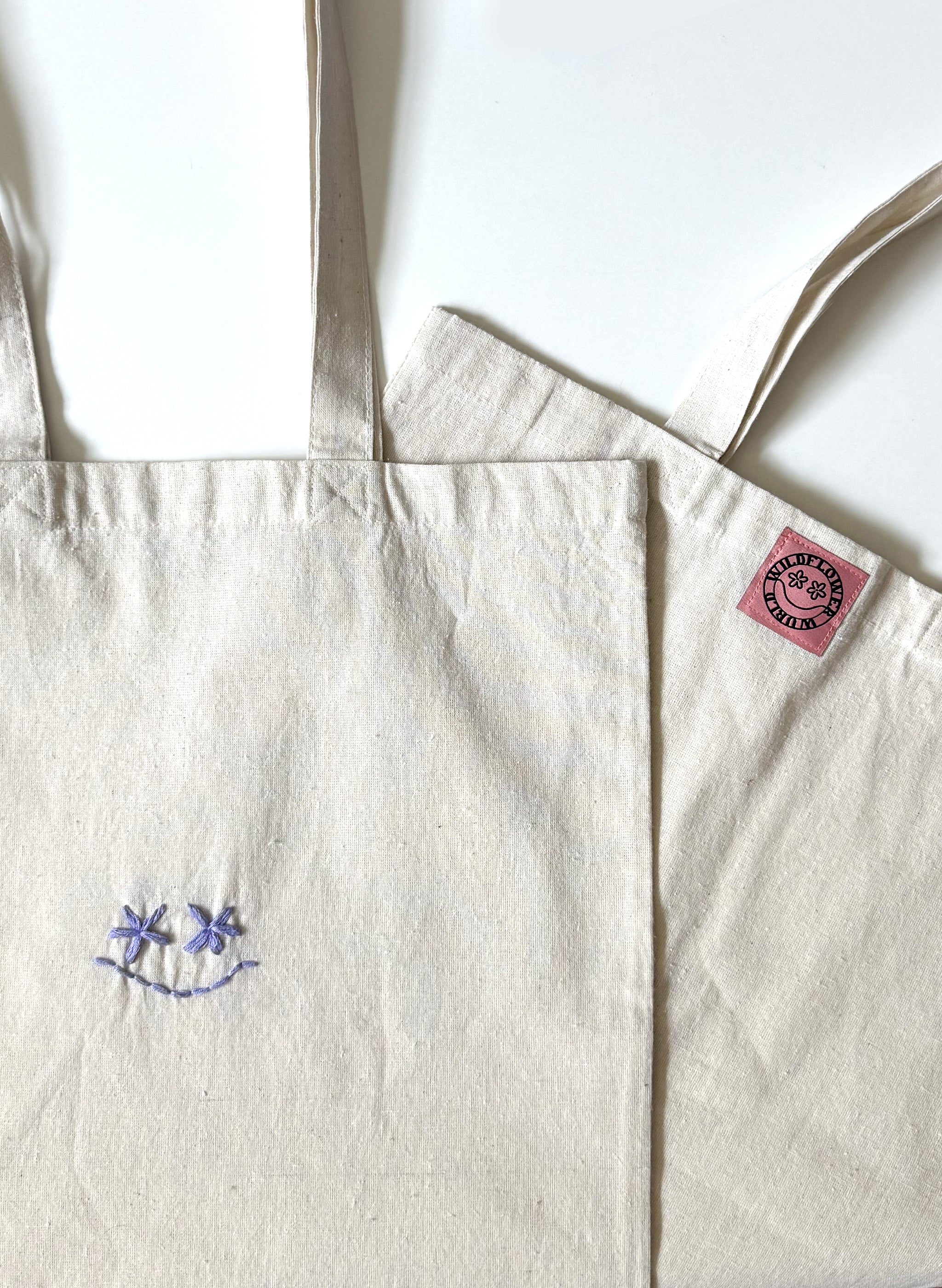 Smiley Recycled Cotton Tote (Purple)