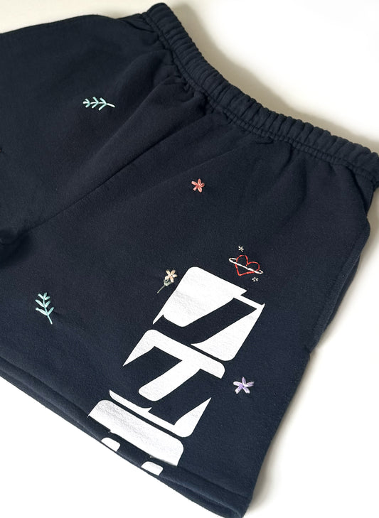 Graphic Reworked Sweatshorts (S/M)