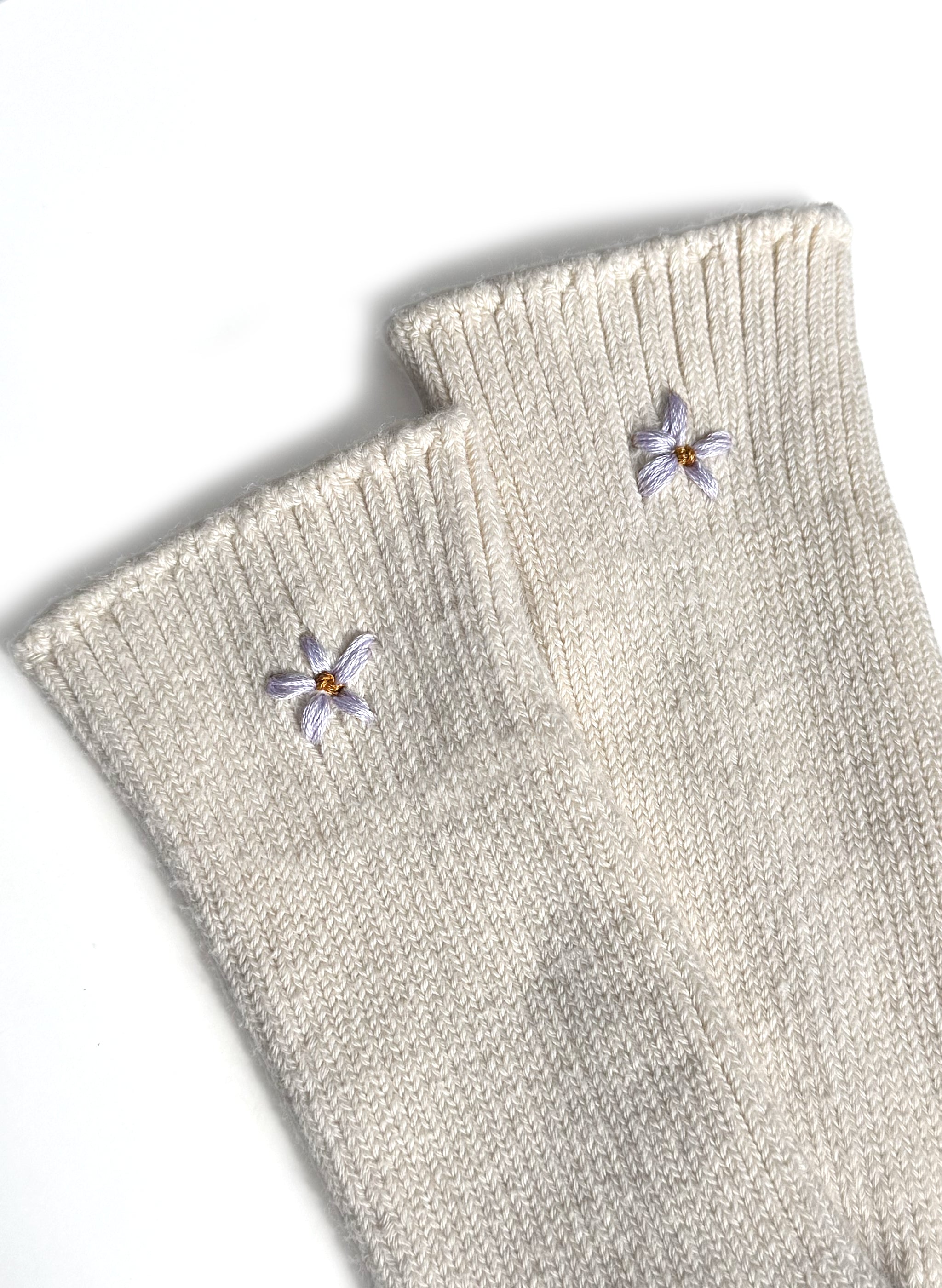 Daisy Organic Socks - Natural/Lavender