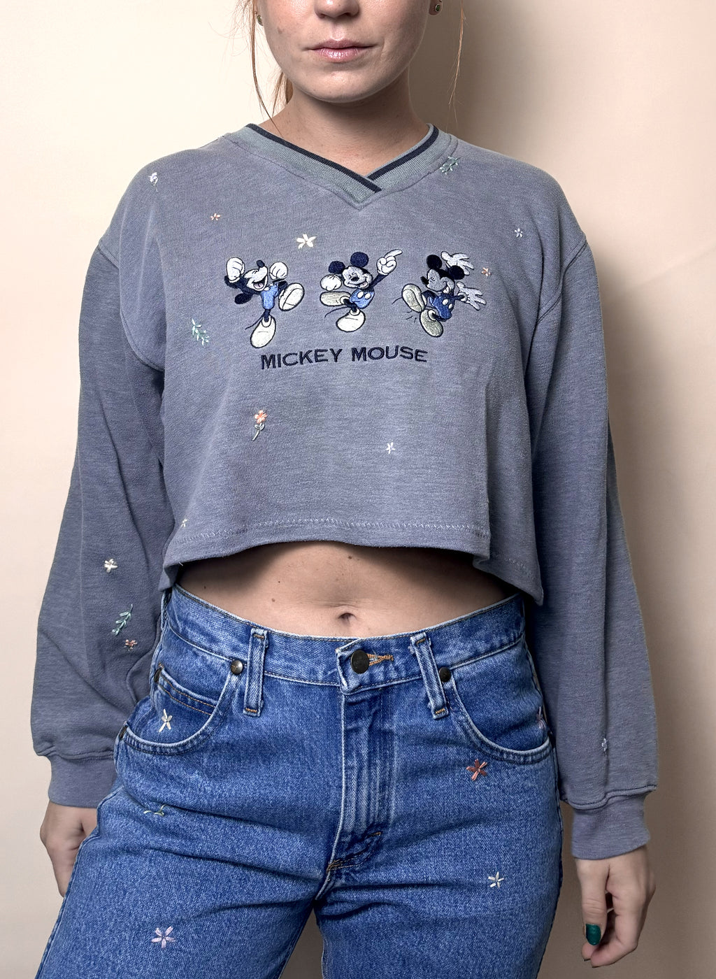 Mickey Mouse Cropped Pullover