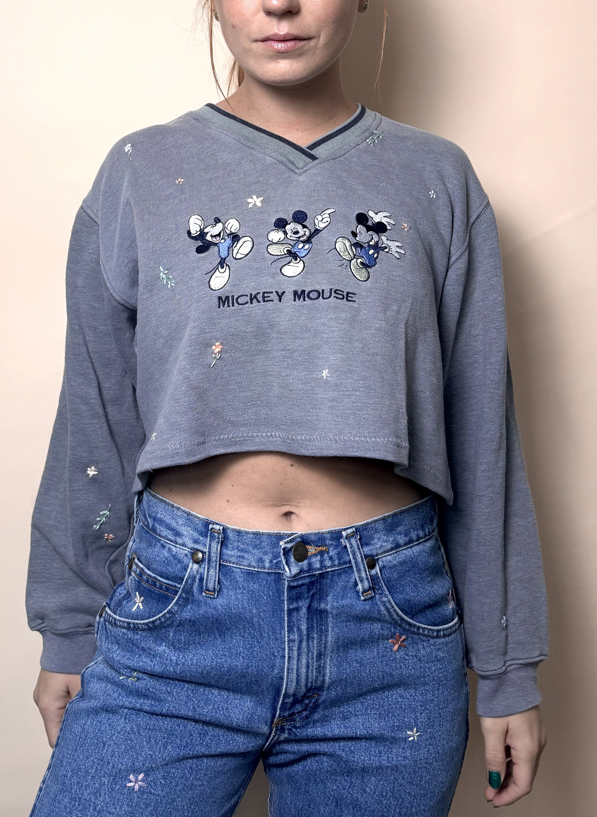 Mickey Mouse Cropped Pullover