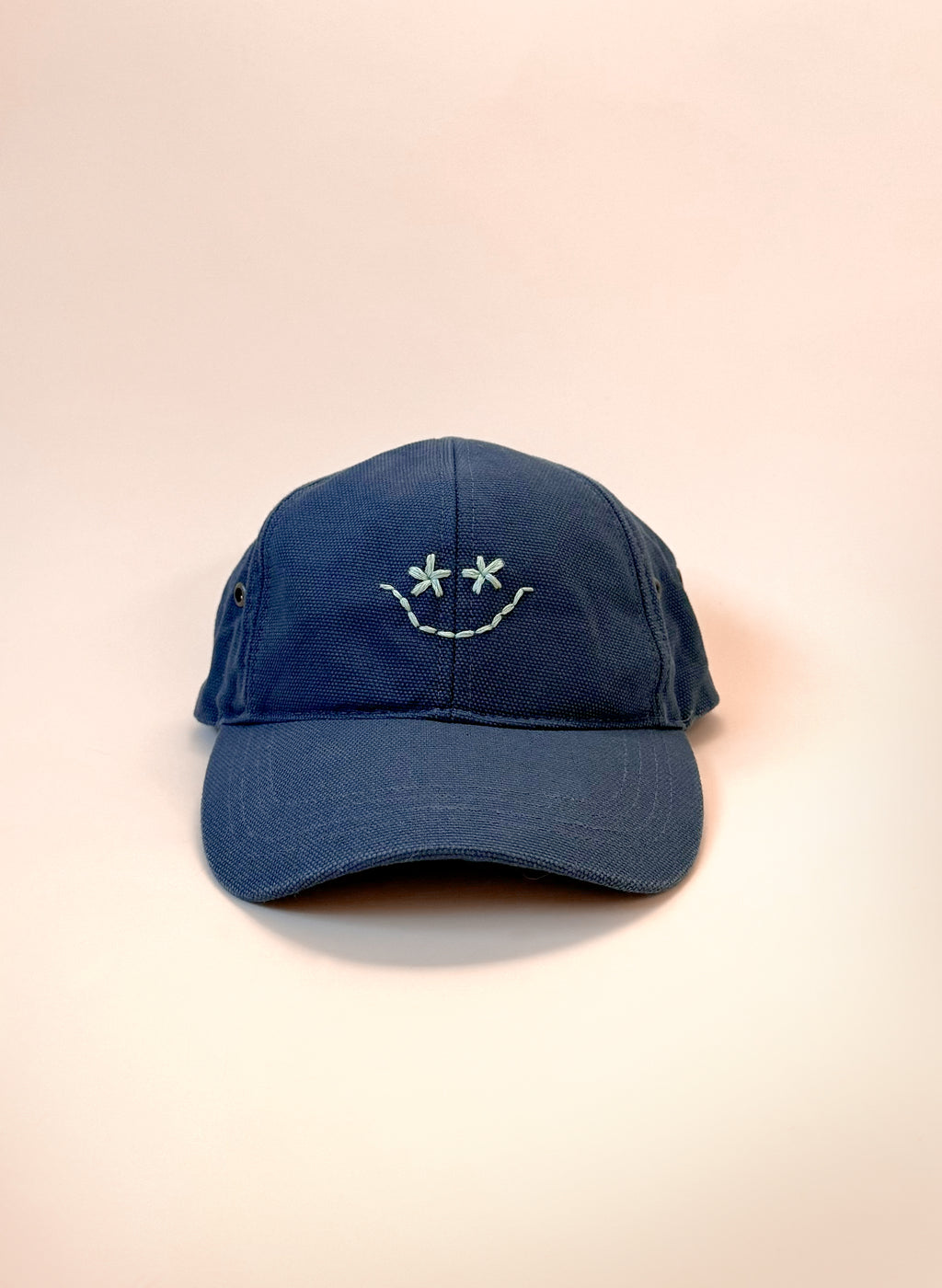 Wildflower Smiley Dad Hat - Navy Blue