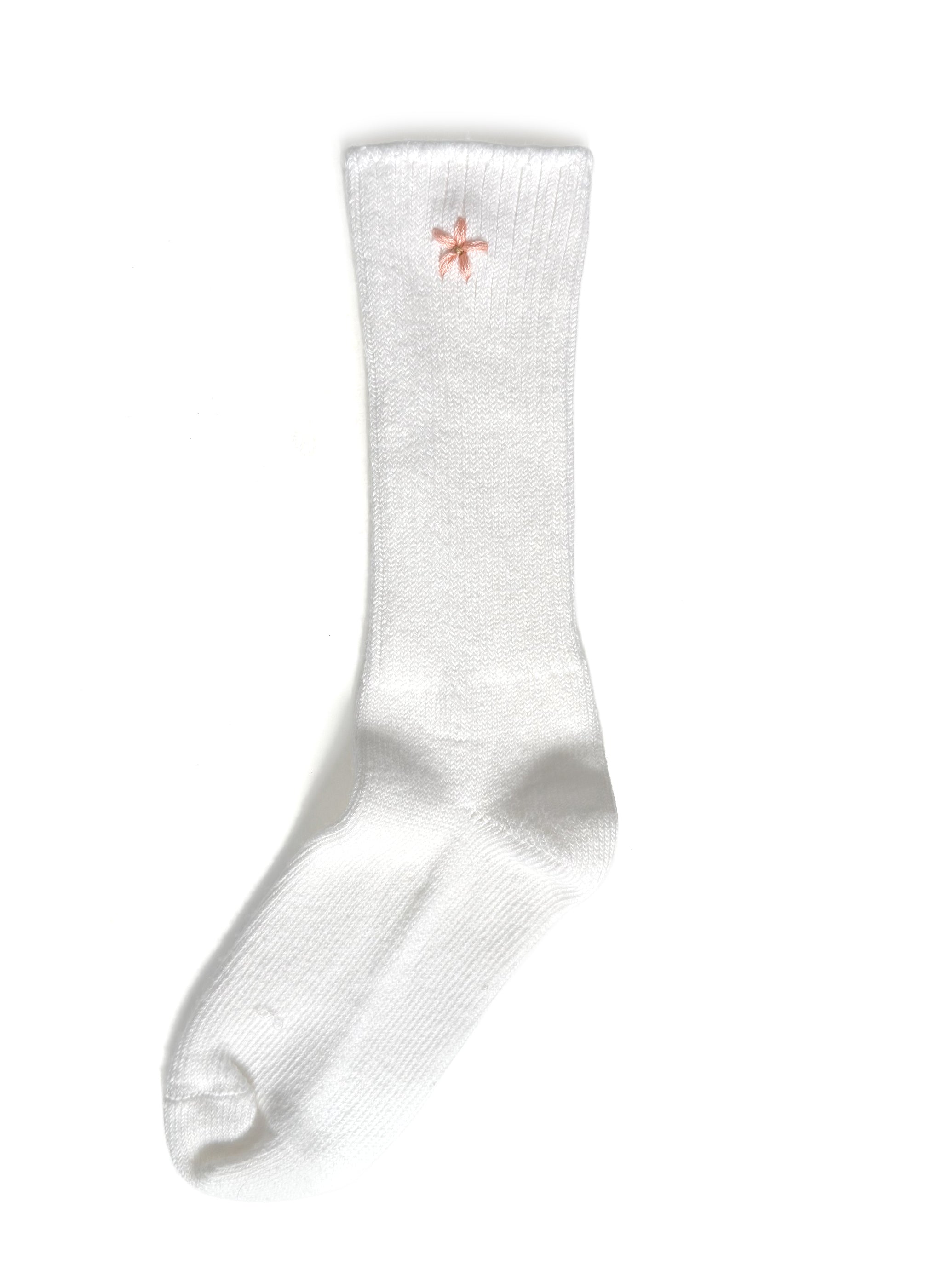 Daisy Organic Socks - White/Peach