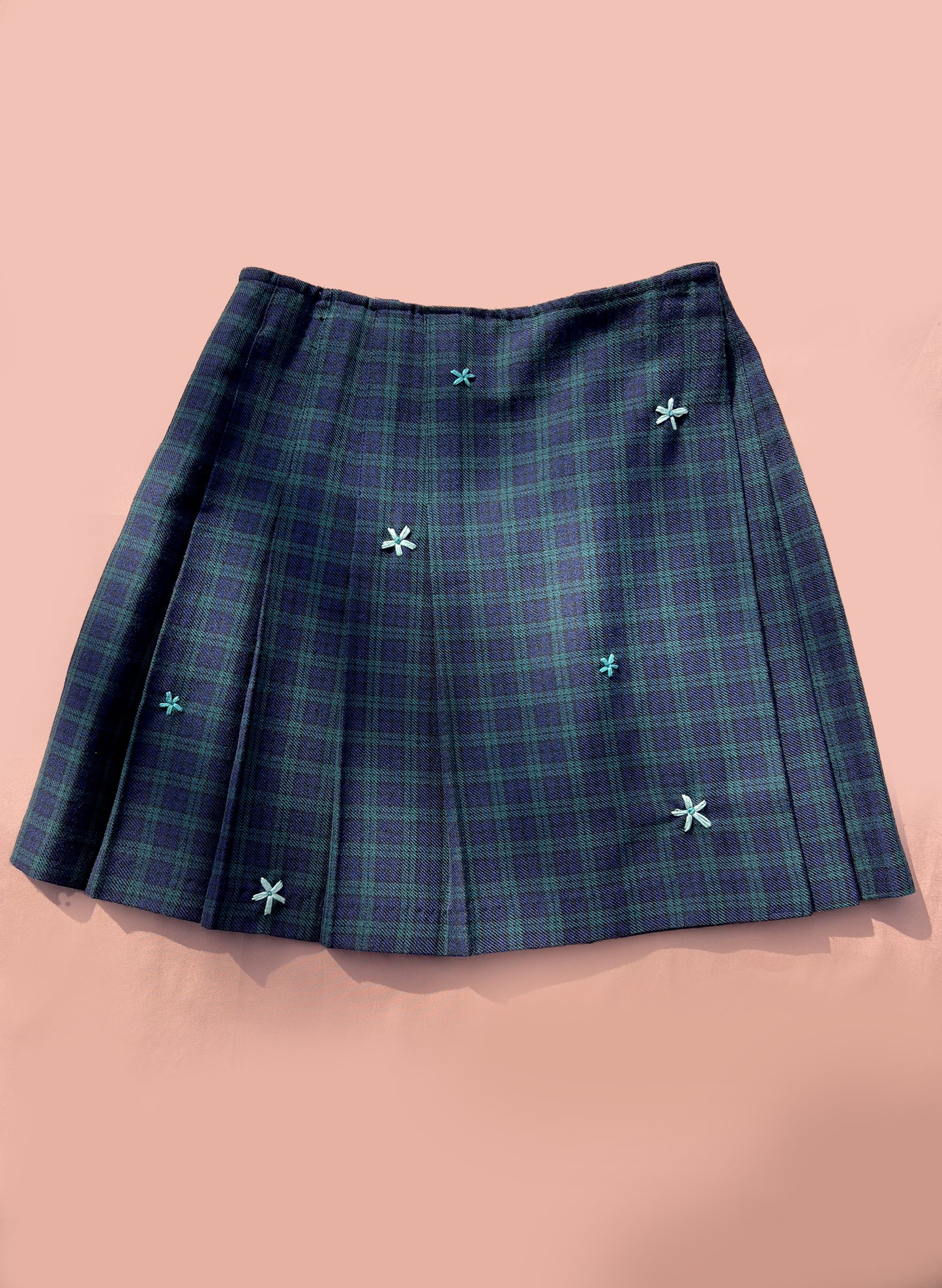 1990s Plaid Pleated Skirt