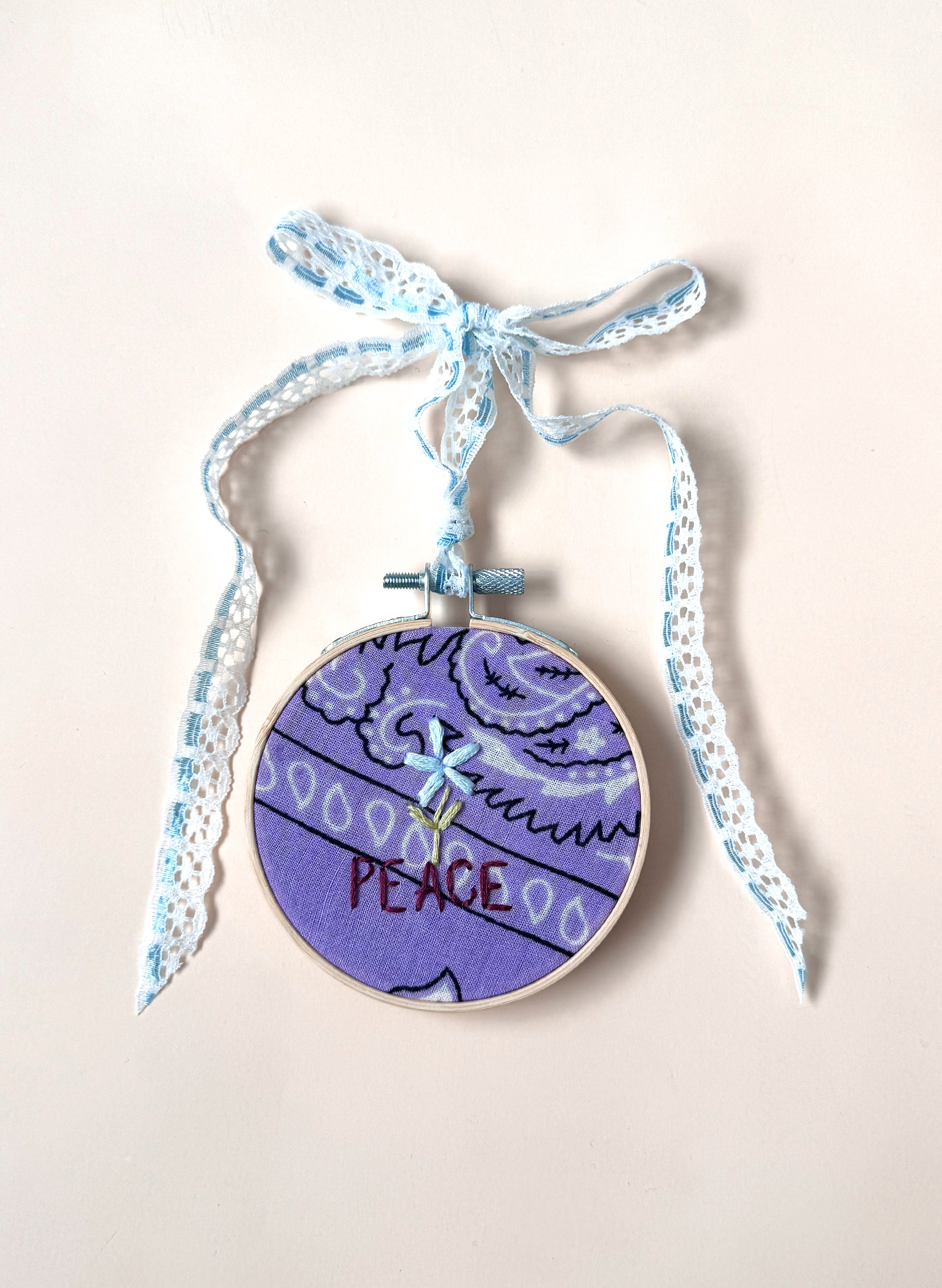 "Peace" Upcycled Ornament