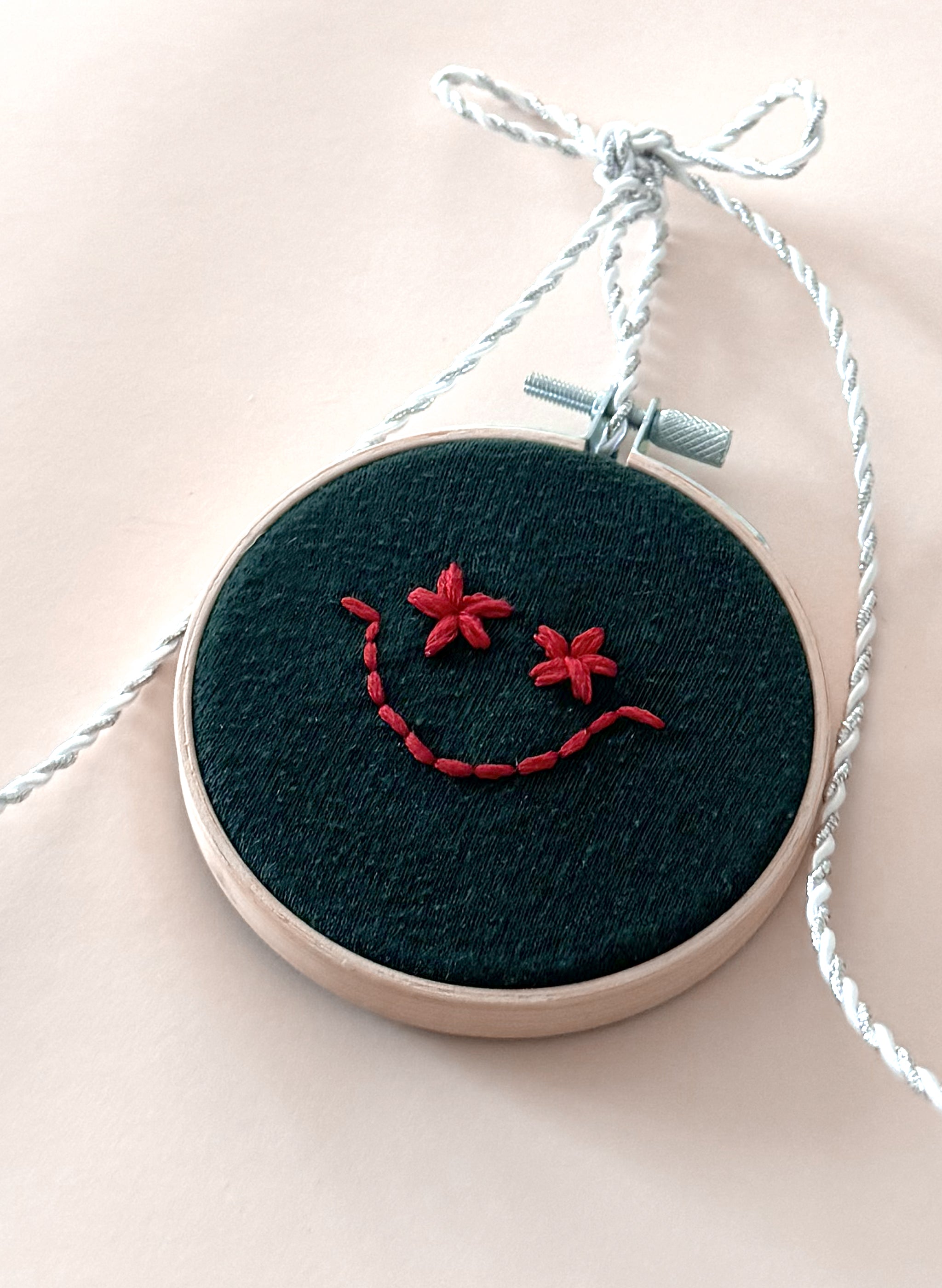 WF Smiley Upcycled Ornament