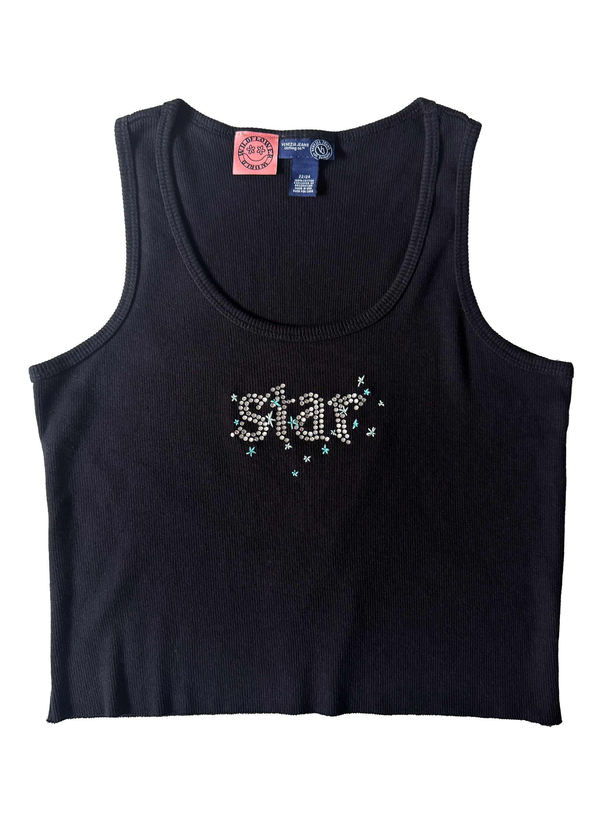 Rhinestone "Star" Cropped Tank (L/XL)