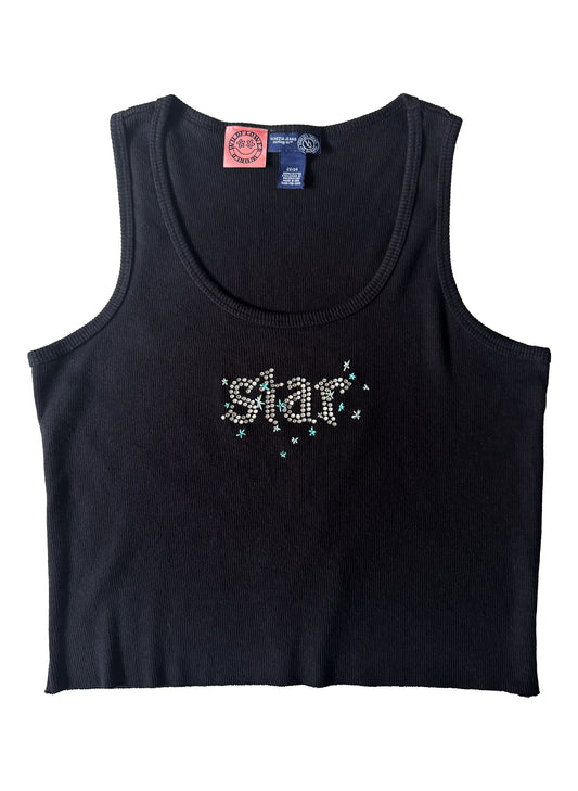Rhinestone "Star" Cropped Tank (L/XL)