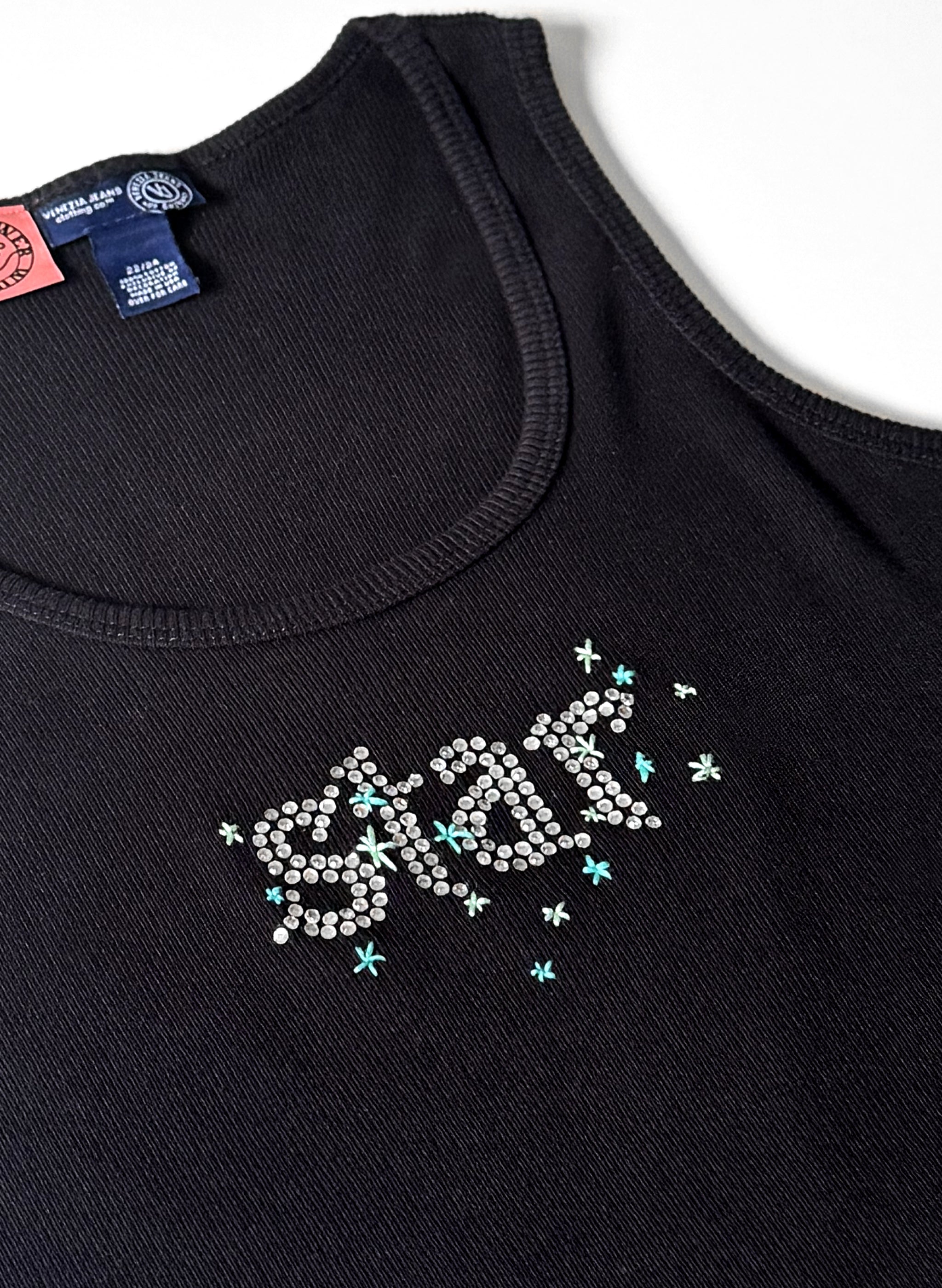 Rhinestone "Star" Cropped Tank (L/XL)