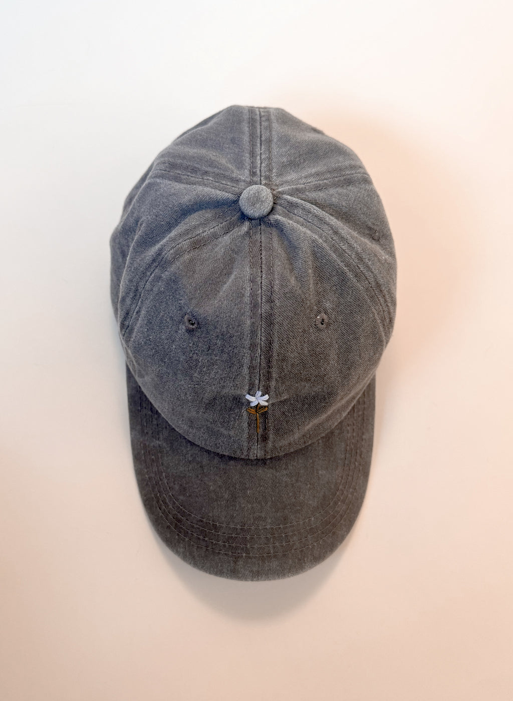 Wildflower Sprig Dad Hat - Washed Charcoal