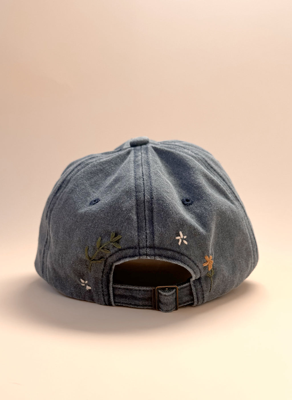Wildflower Sprig Dad Hat - Washed Navy