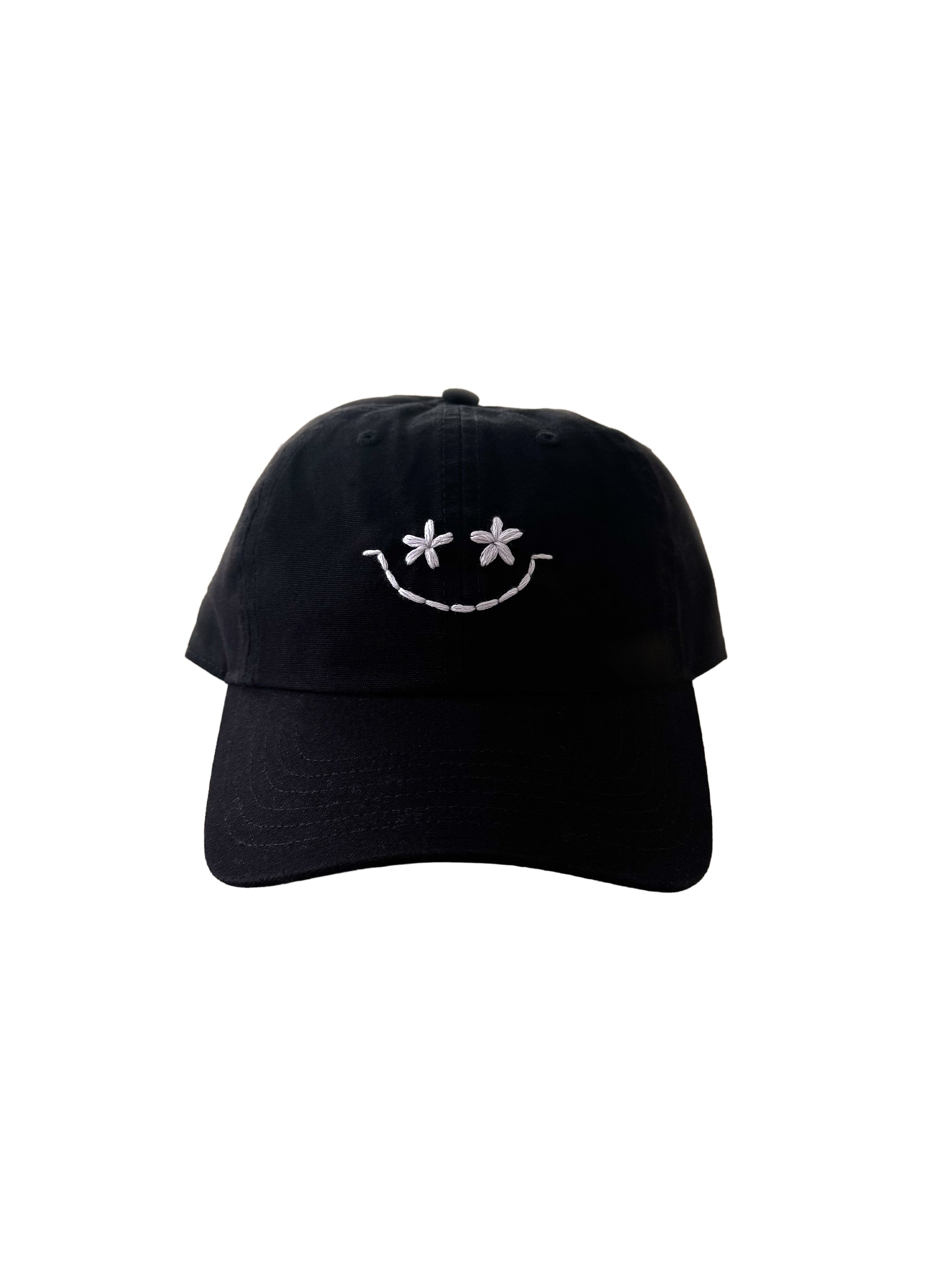 Wildflower Smiley Organic Dad Hat - Black