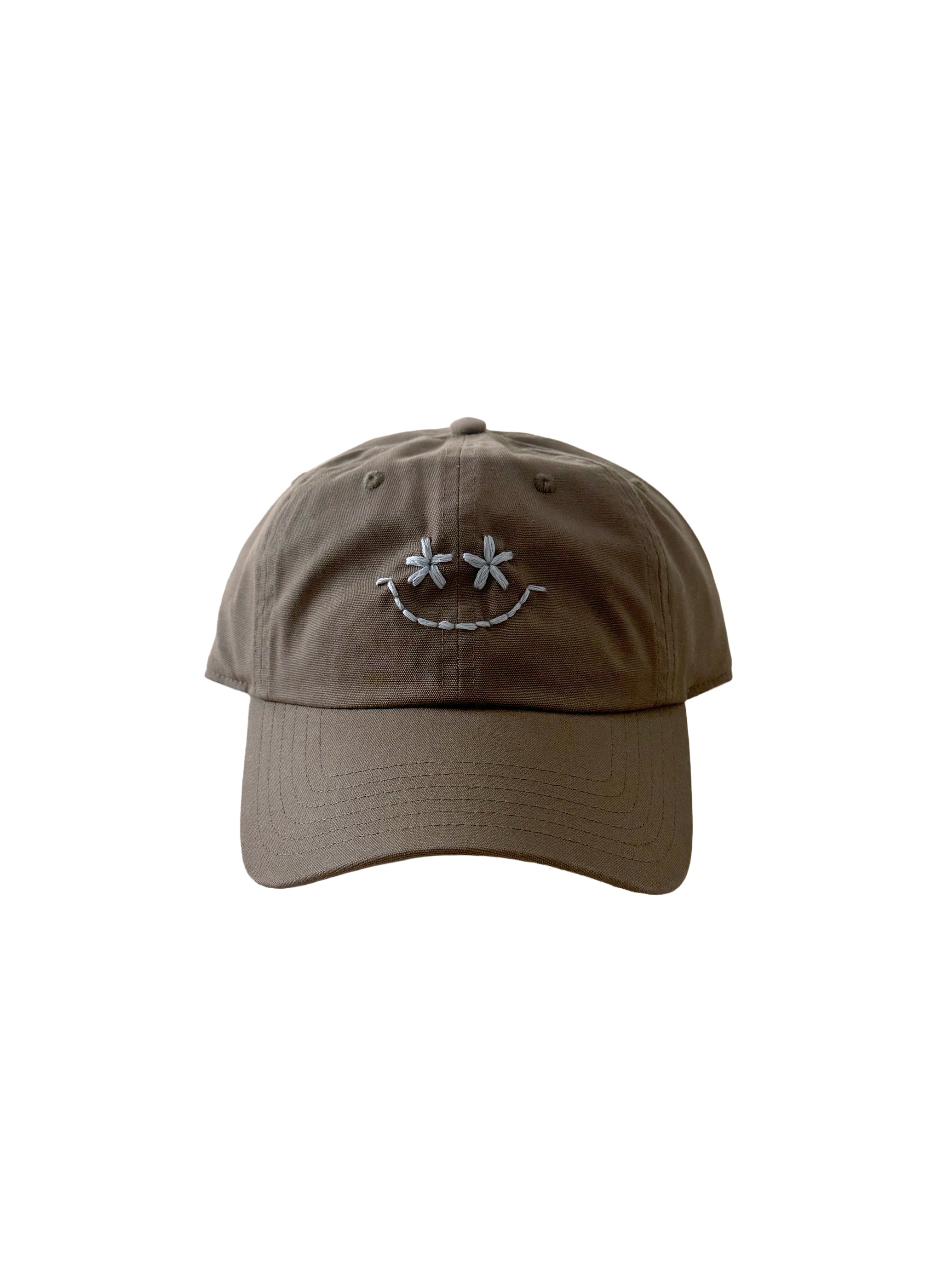 Wildflower Smiley Organic Dad Hat - Olive