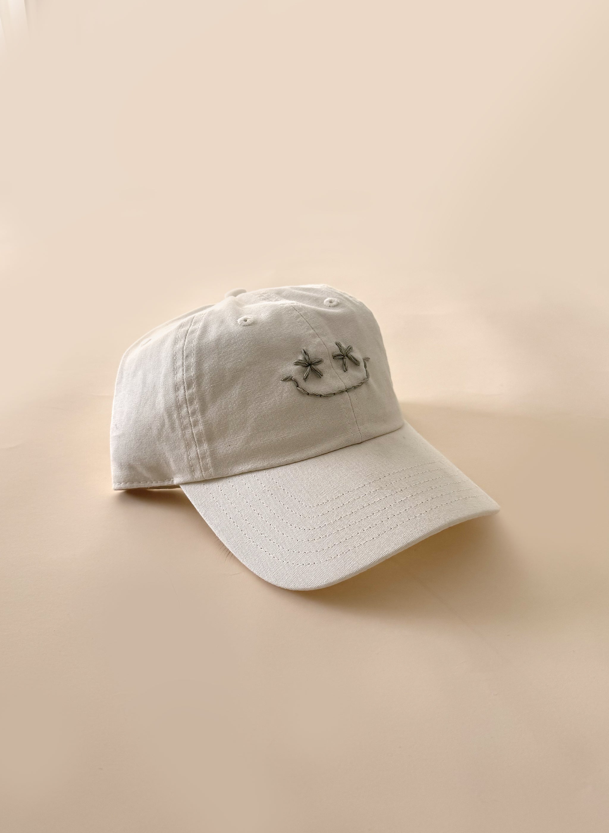 Wildflower Smiley Organic Dad Hat - Stone
