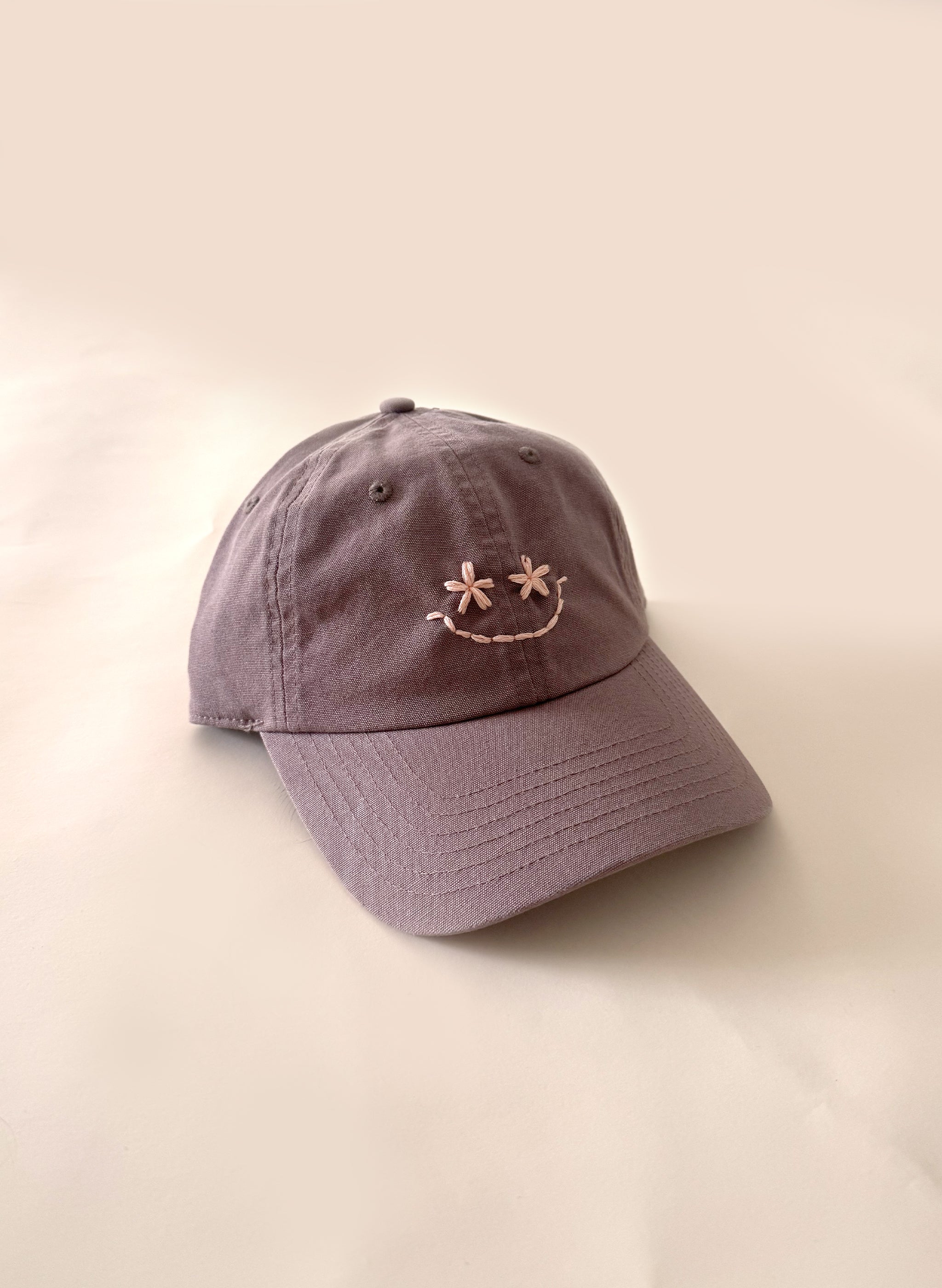 Wildflower Smiley Organic Dad Hat - Sepia